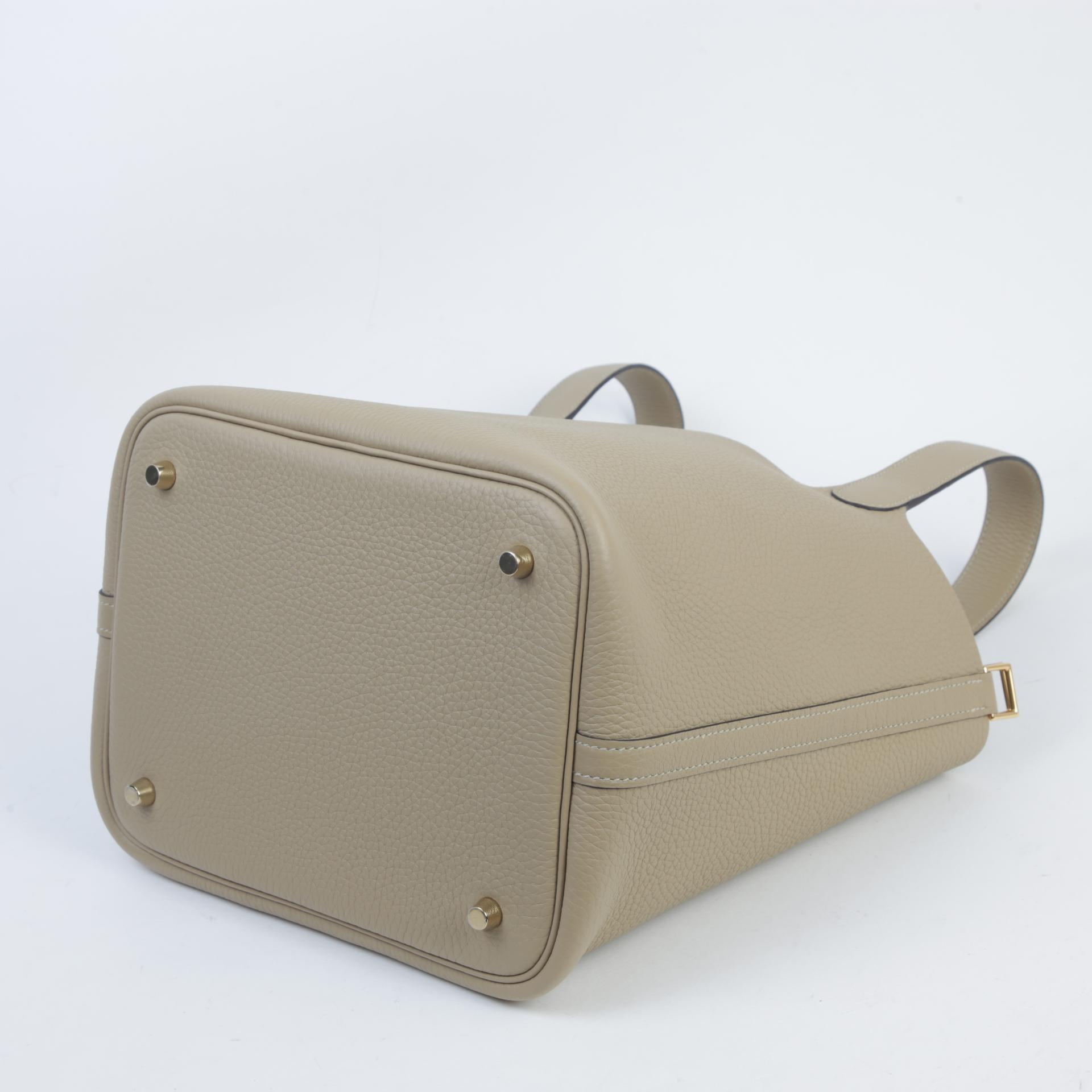 Brand New ( Rank N )  HERMÈS  Picotin Lock MM Trench (S2) Clemence Gold hardware K (2025) - 9