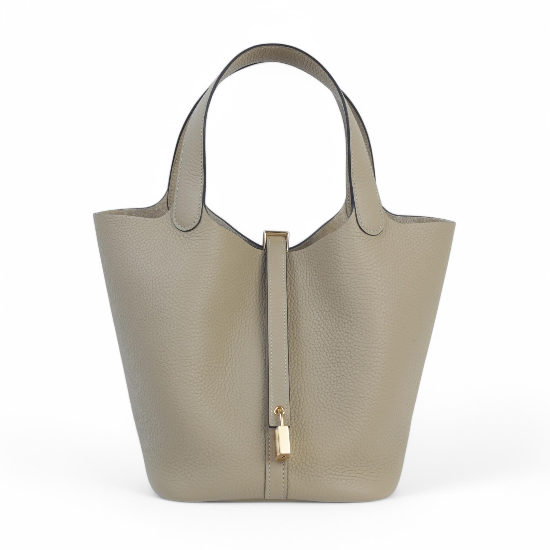 Brand New ( Rank N )  HERMÈS  Picotin Lock MM Trench (S2) Clemence Gold hardware K (2025) - 1