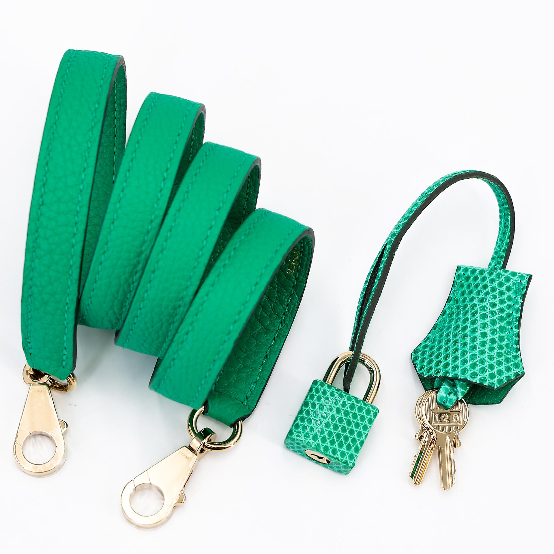 Brand New ( Rank N ) HERMÈS Kelly 25 Touch Menthe (6W) Togo Lizard Permabrass hardware Z (2021) - 16