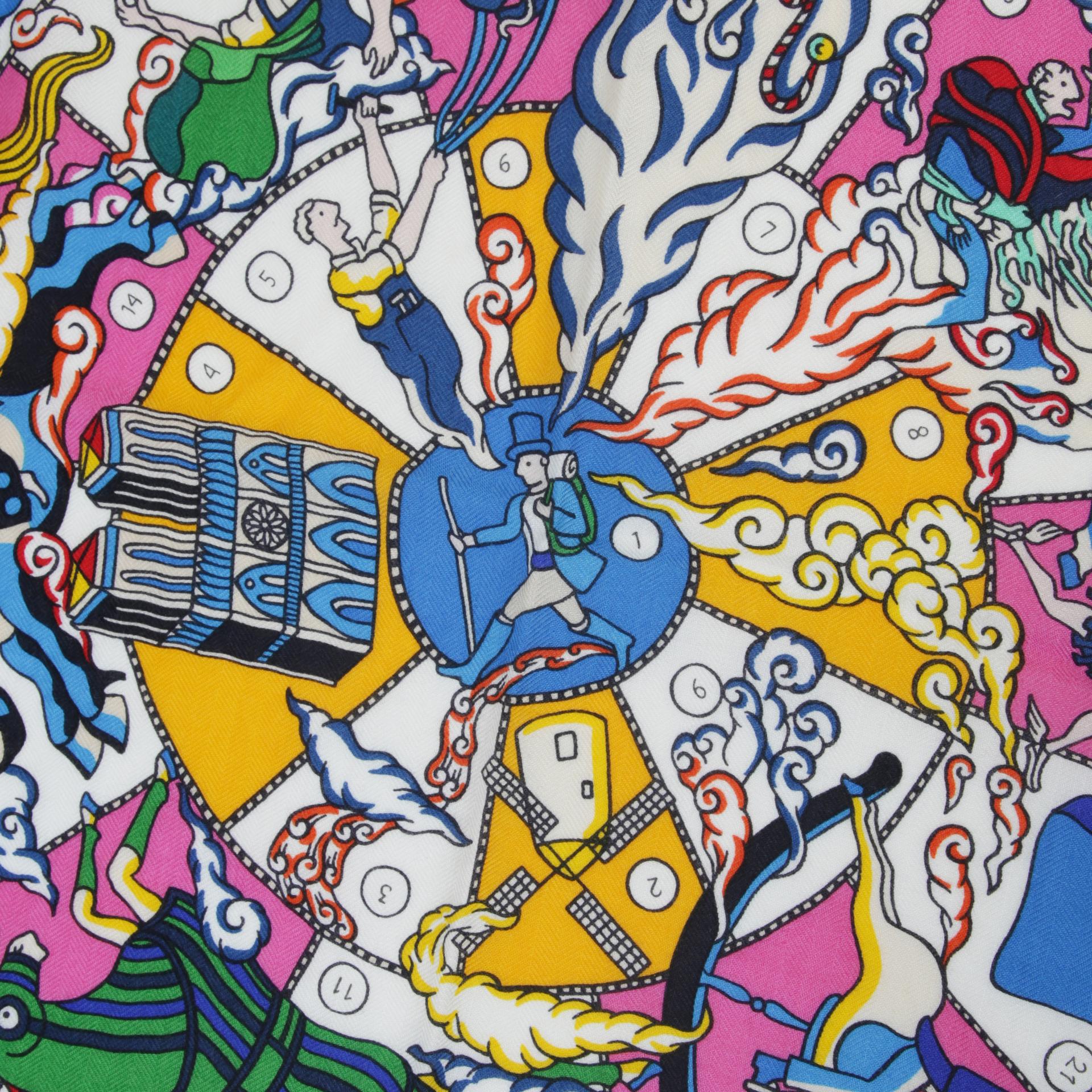 Unused ( Rank NS ) HERMÈS Carre 140 Scarf  l'epopee d'hermes Multi-color Cashmere Silk - 4