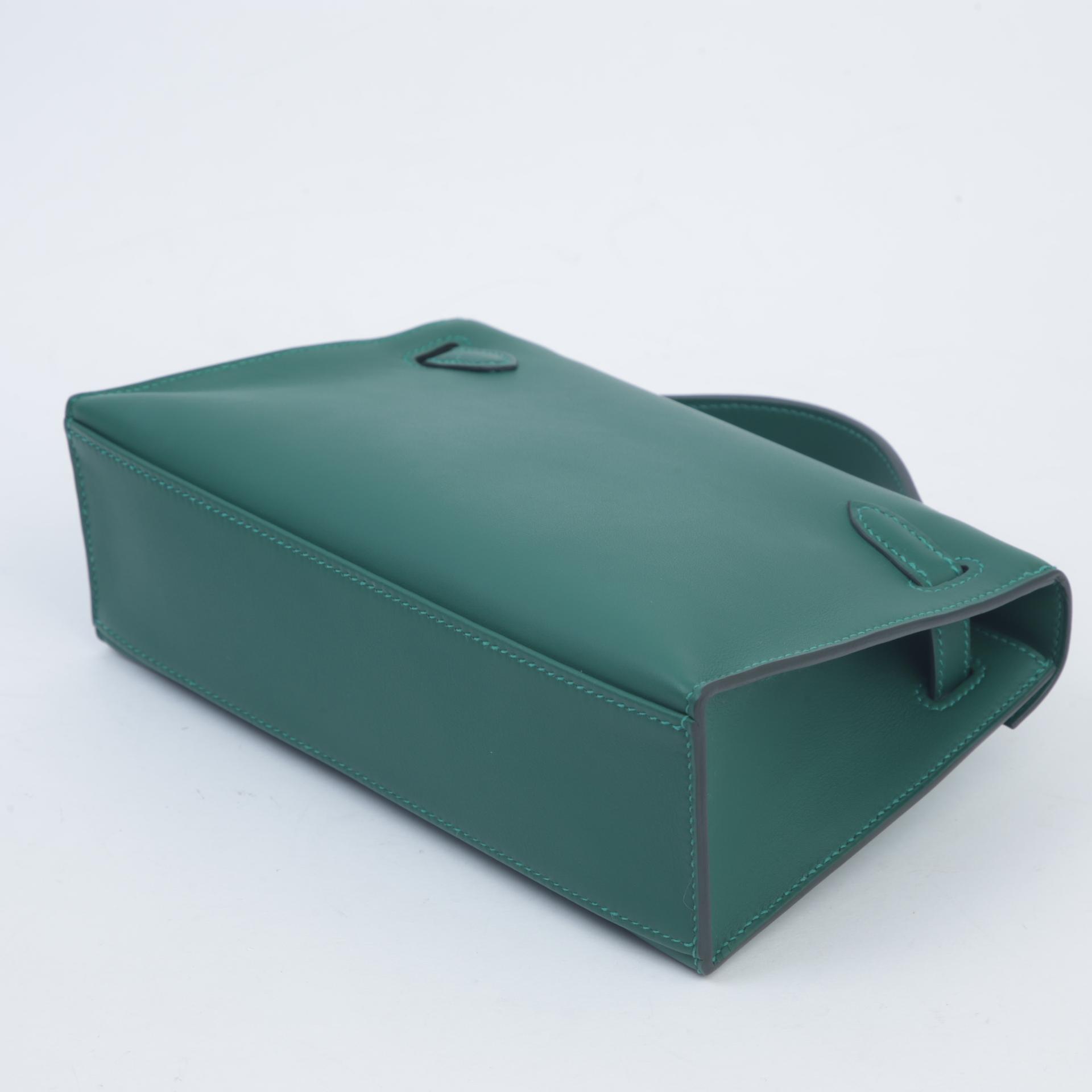 Brand New ( Rank N )  HERMÈS  Kelly Pochette Vert Moyen (65) Swift Gold hardware W (2024) - 7