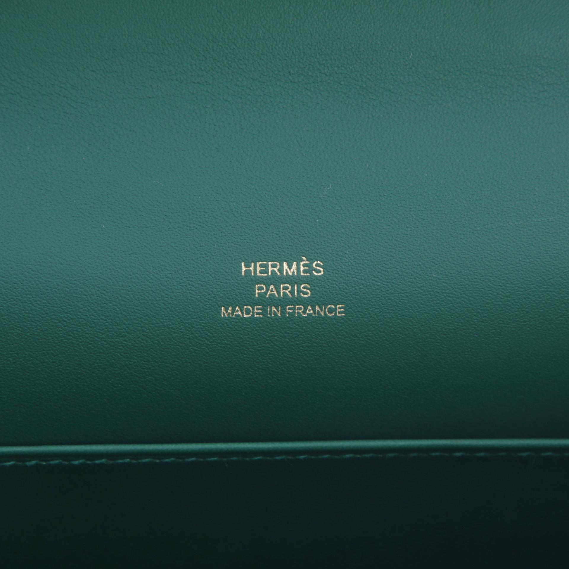 Brand New ( Rank N )  HERMÈS  Kelly Pochette Vert Moyen (65) Swift Gold hardware W (2024) - 10