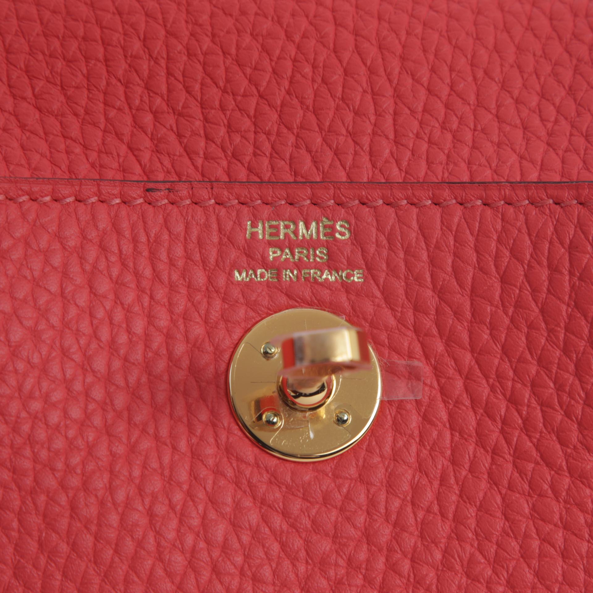 未使用保存品  HERMÈS 愛馬仕  Mini Lindy 0E 德克薩斯粉 Rose Texas Clemence小牛皮 金扣 Z刻 2021年 - 5