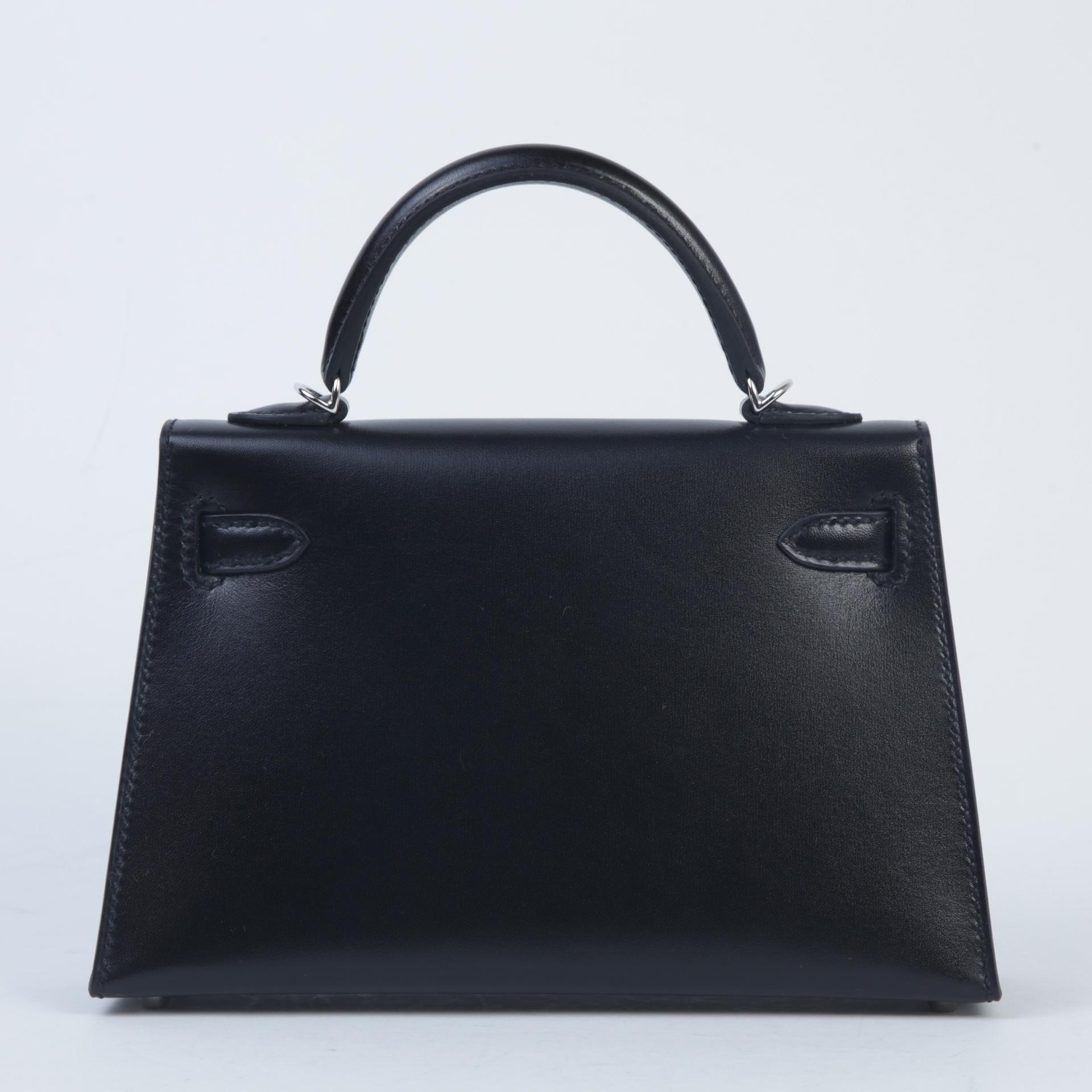 Brand New ( Rank N ) HERMÈS Limited Edition Mini Kelly II Cloute Black (89) Box-calf Palladium hardware W (2024) - 2