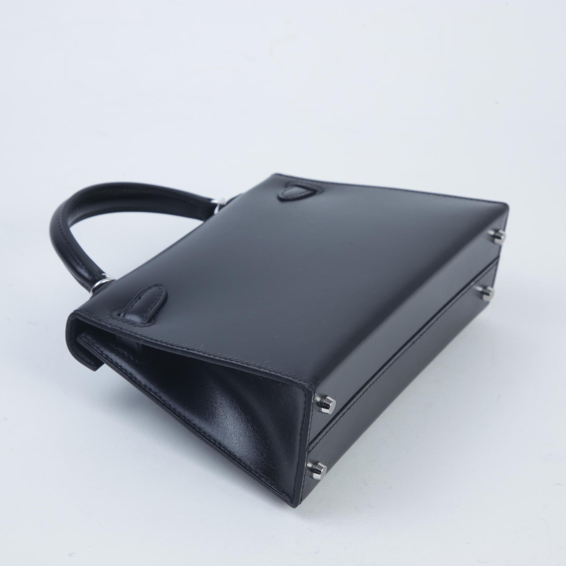 Brand New ( Rank N ) HERMÈS Limited Edition Mini Kelly II Cloute Black (89) Box-calf Palladium hardware W (2024) - 6