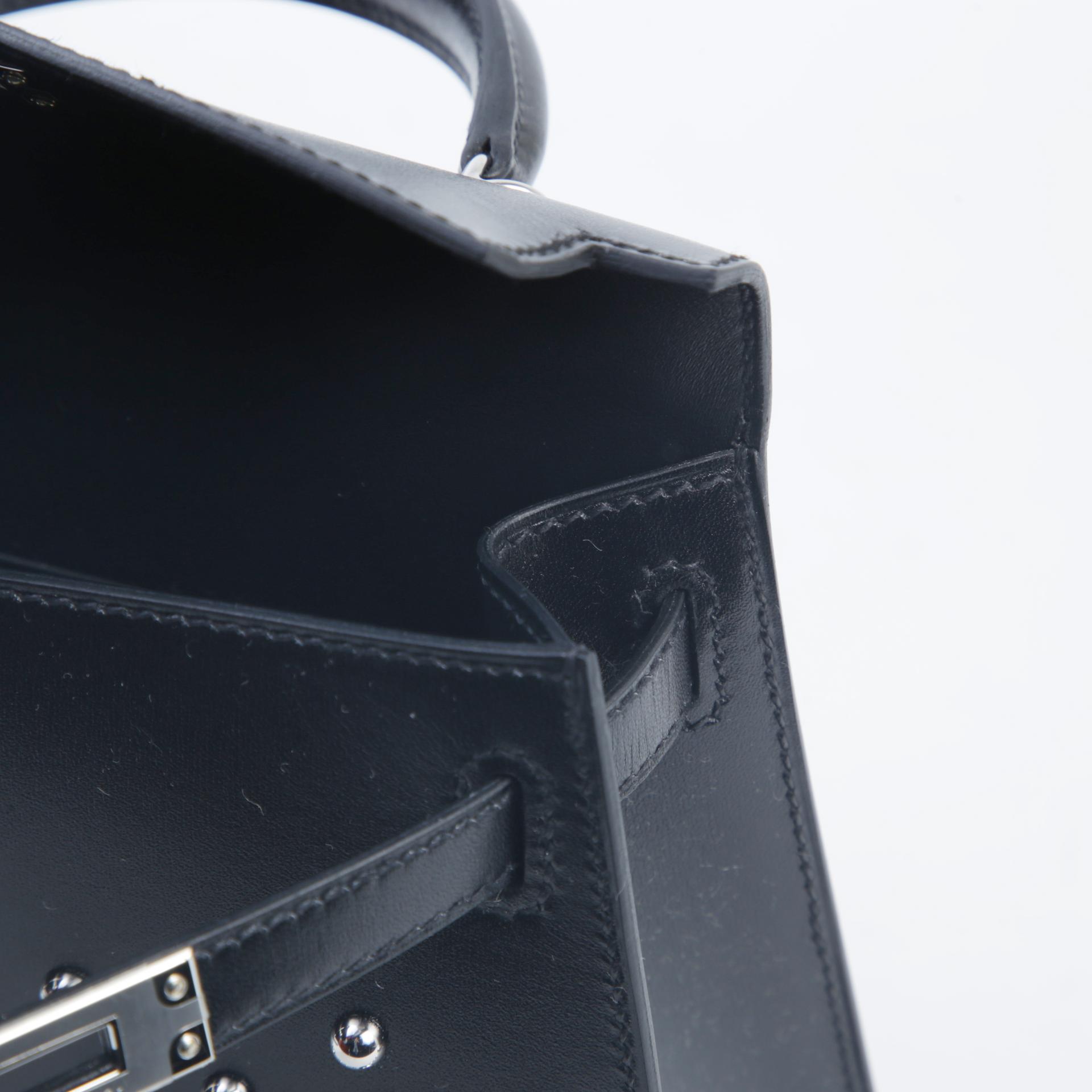 Brand New ( Rank N ) HERMÈS Limited Edition Mini Kelly II Cloute Black (89) Box-calf Palladium hardware W (2024) - 11