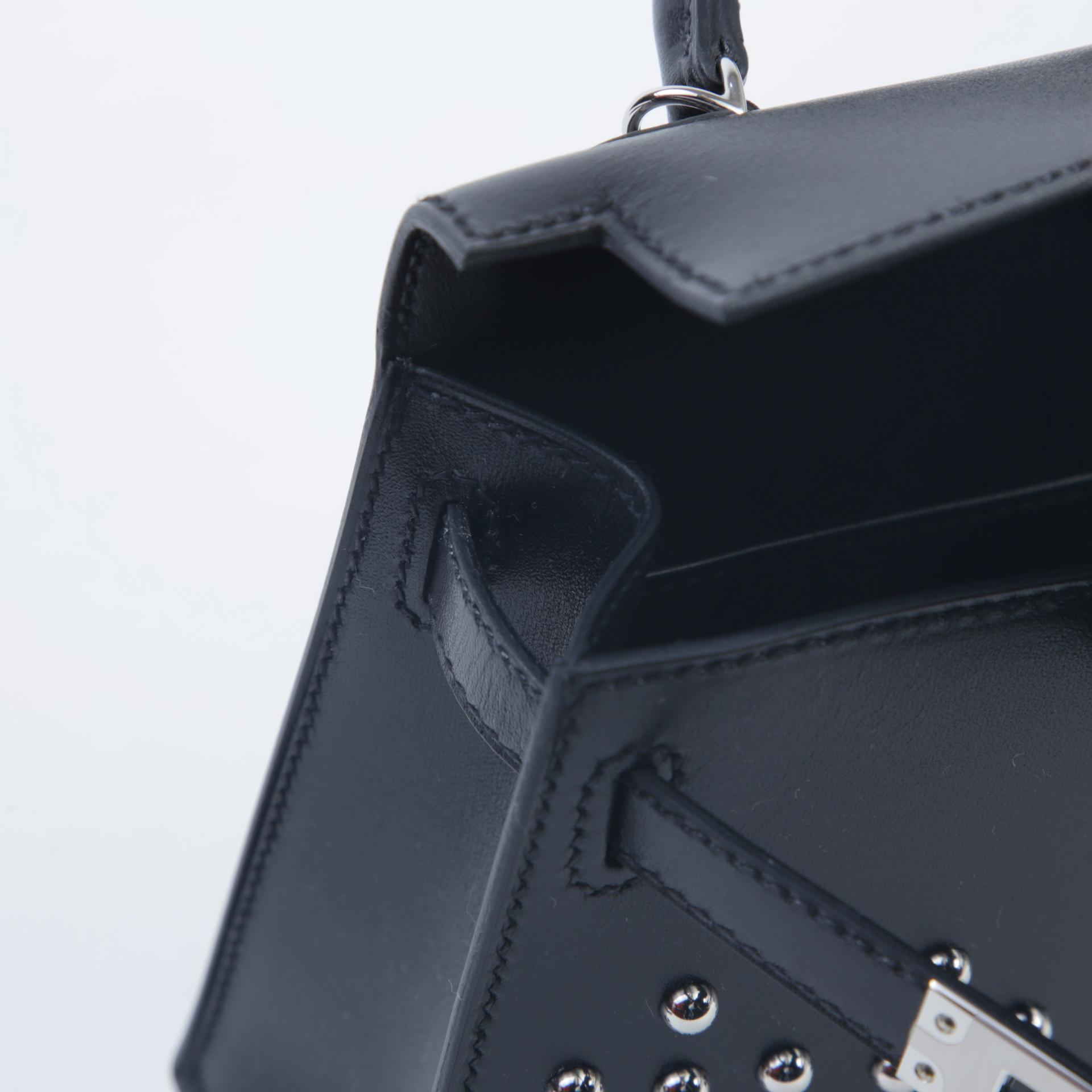 Brand New ( Rank N ) HERMÈS Limited Edition Mini Kelly II Cloute Black (89) Box-calf Palladium hardware W (2024) - 12