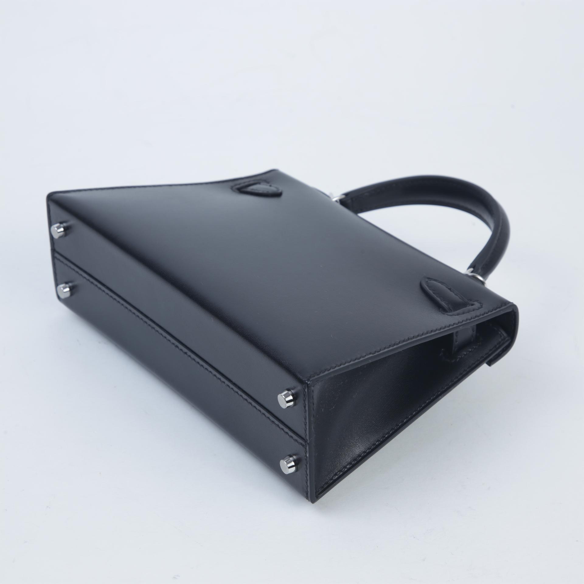 Brand New ( Rank N ) HERMÈS Limited Edition Mini Kelly II Cloute Black (89) Box-calf Palladium hardware W (2024) - 7