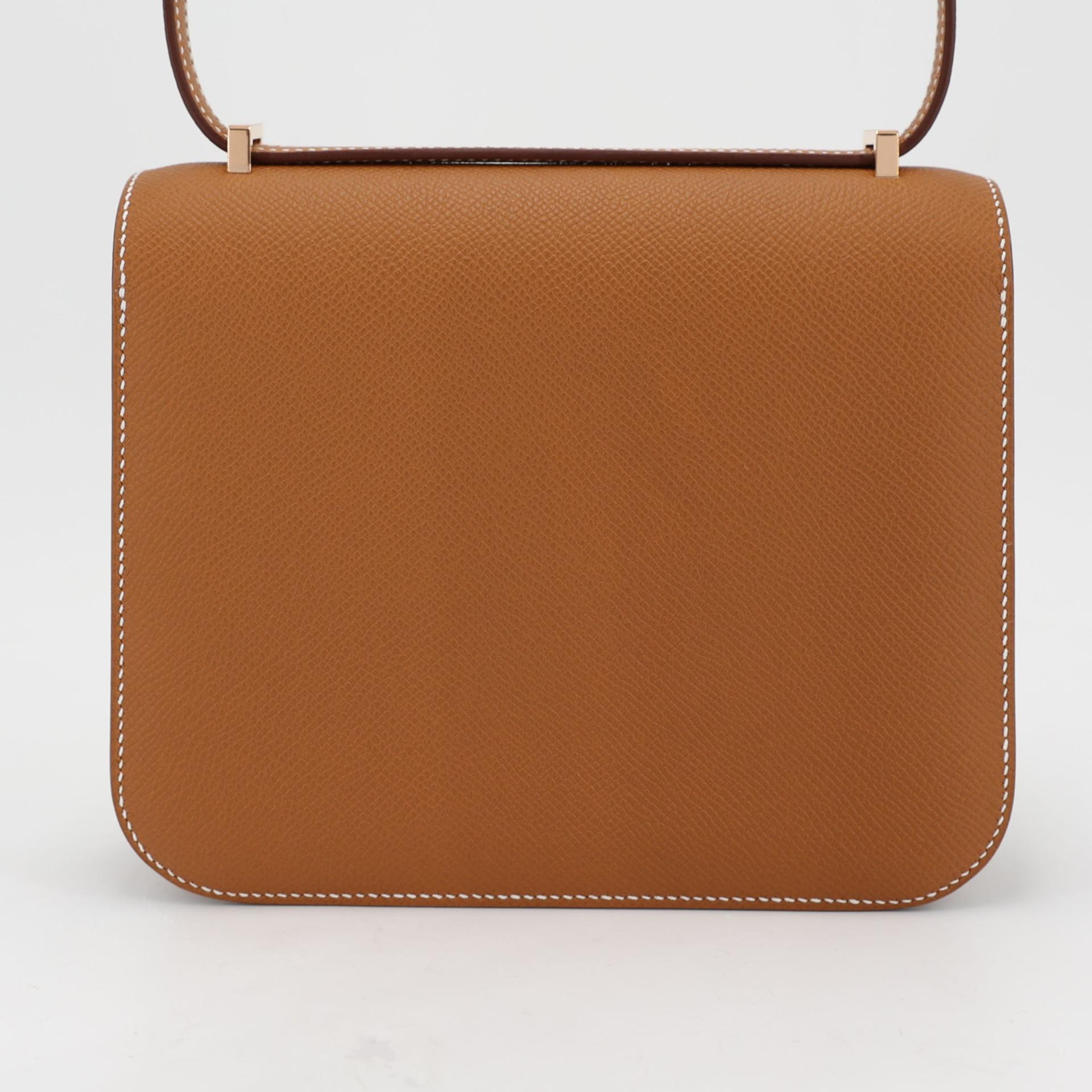 Brand New ( Rank N ) HERMÈS Constance Mini Gold (37) Epsom Rose Gold hardware W (2024) - 2
