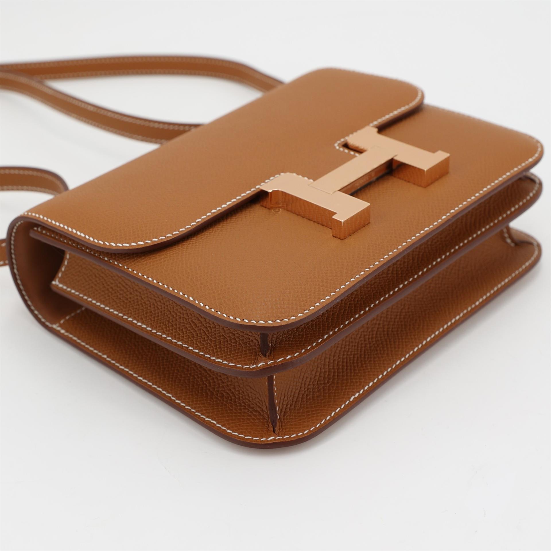 Brand New ( Rank N ) HERMÈS Constance Mini Gold (37) Epsom Rose Gold hardware W (2024) - 4