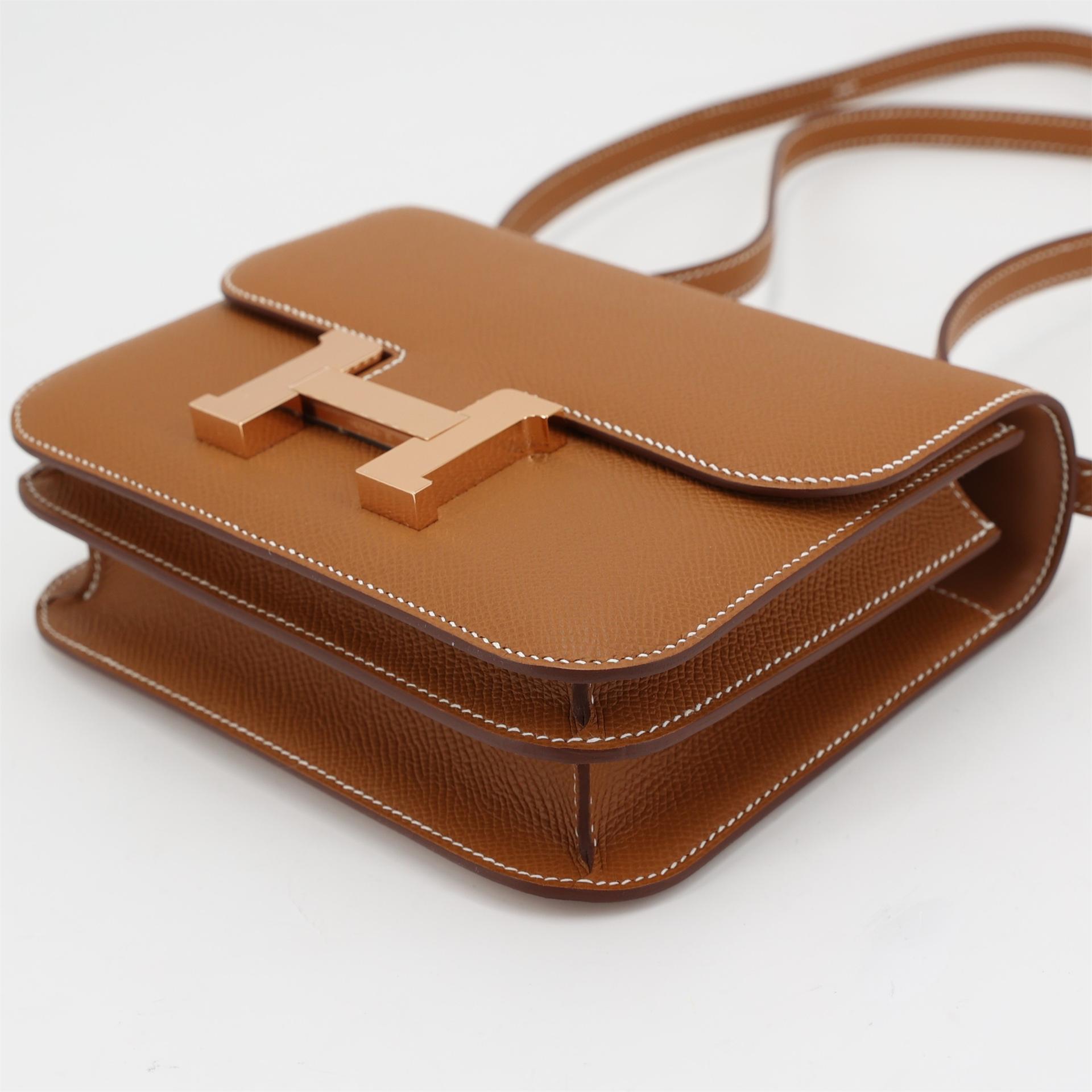 Brand New ( Rank N ) HERMÈS Constance Mini Gold (37) Epsom Rose Gold hardware W (2024) - 5