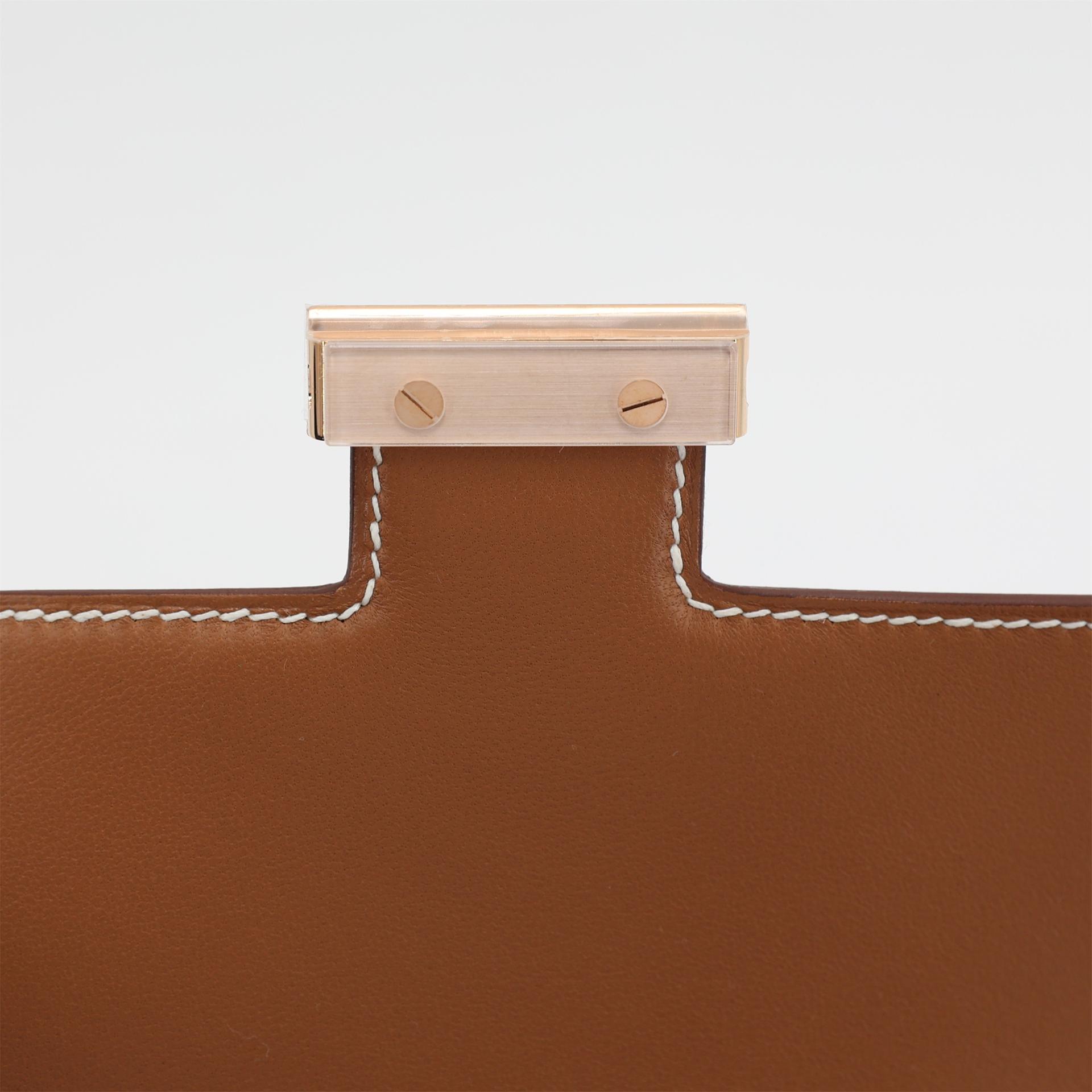 Brand New ( Rank N ) HERMÈS Constance Mini Gold (37) Epsom Rose Gold hardware W (2024) - 10