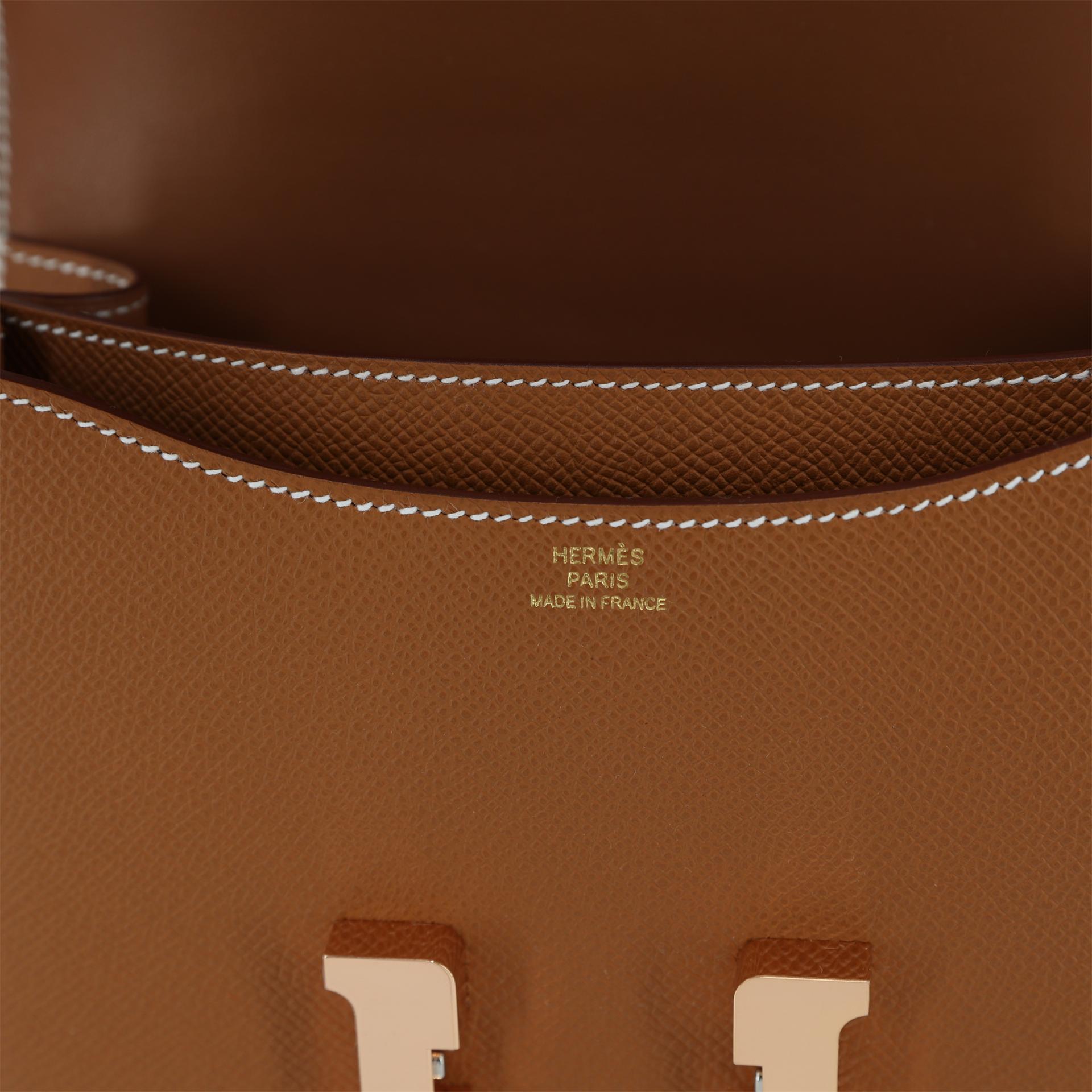Brand New ( Rank N ) HERMÈS Constance Mini Gold (37) Epsom Rose Gold hardware W (2024) - 11