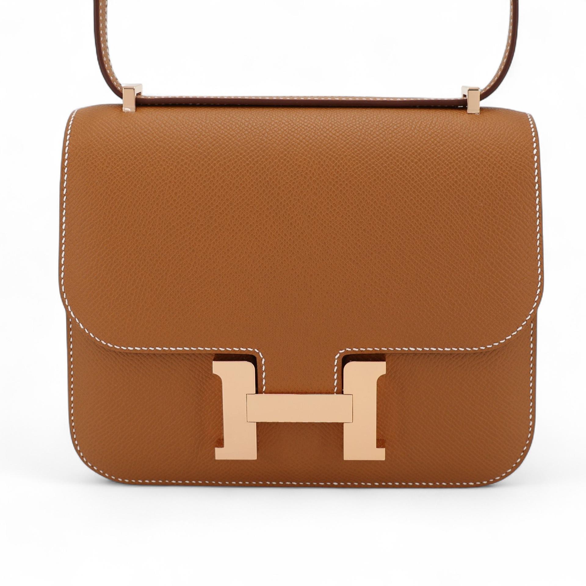 Brand New ( Rank N ) HERMÈS Constance Mini Gold (37) Epsom Rose Gold hardware W (2024) - 1