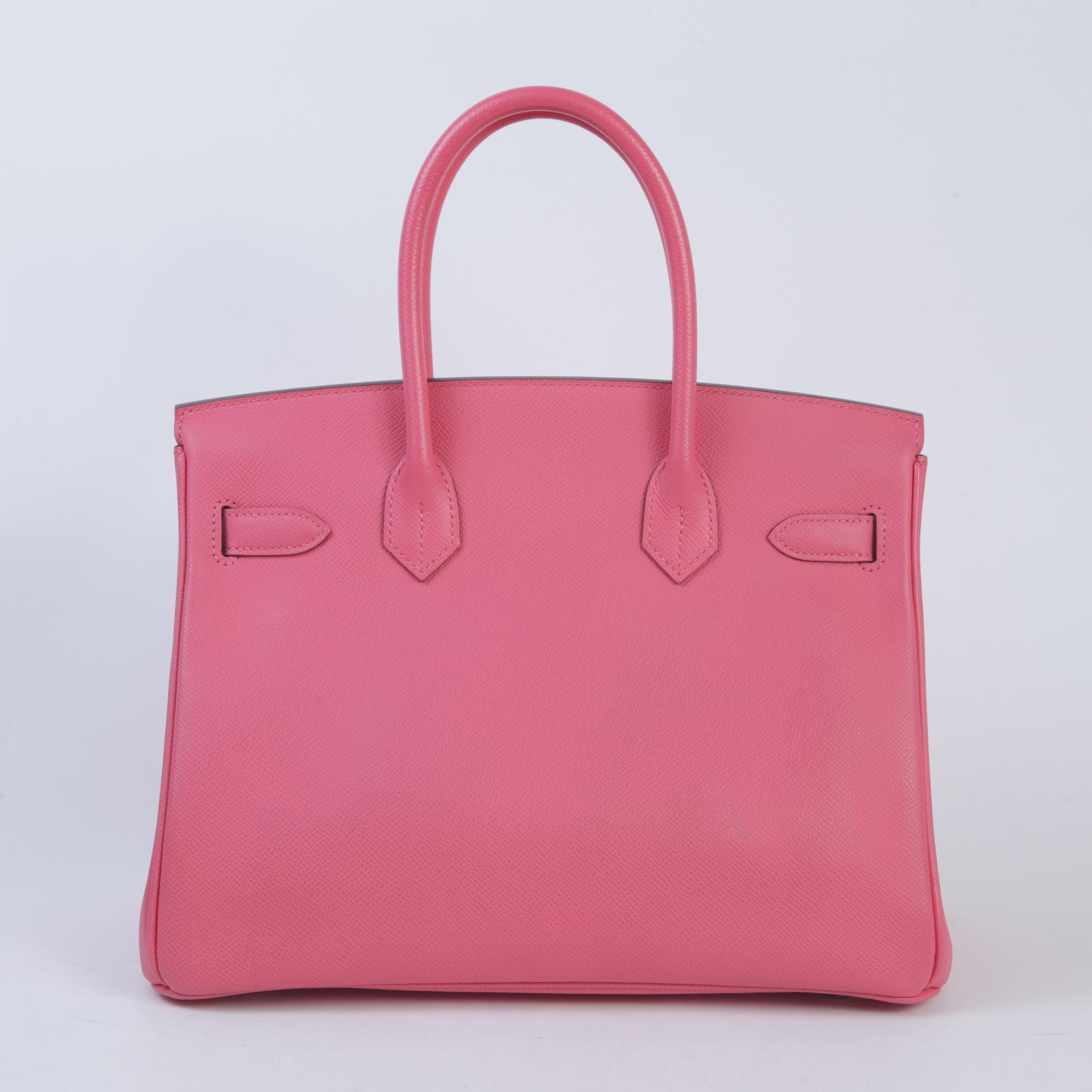 Very Good ( Rank A)  HERMÈS  Birkin 30 Rose Azalee (8W) Epsom Palladium hardware Y (2020) - 2
