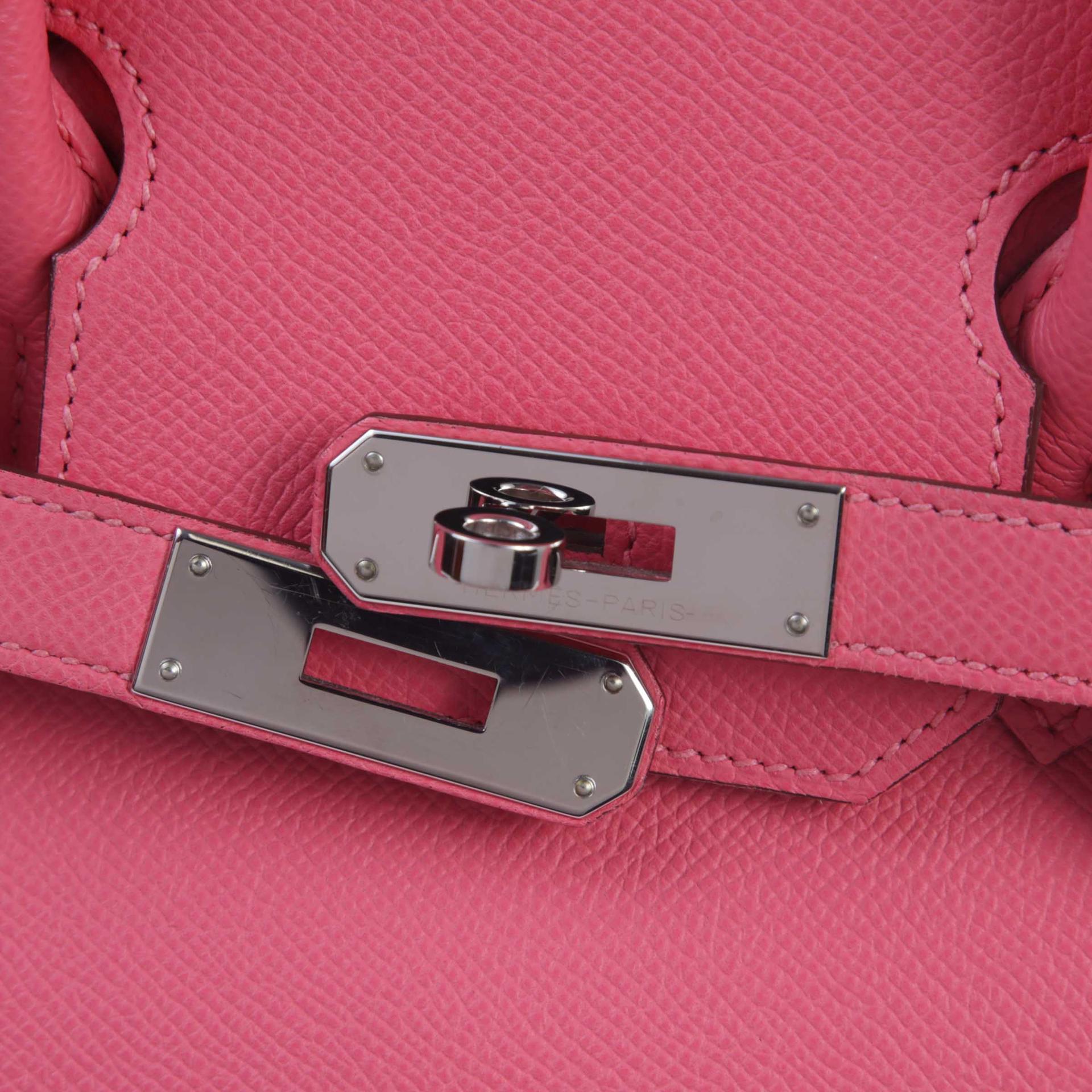 Very Good ( Rank A)  HERMÈS  Birkin 30 Rose Azalee (8W) Epsom Palladium hardware Y (2020) - 8