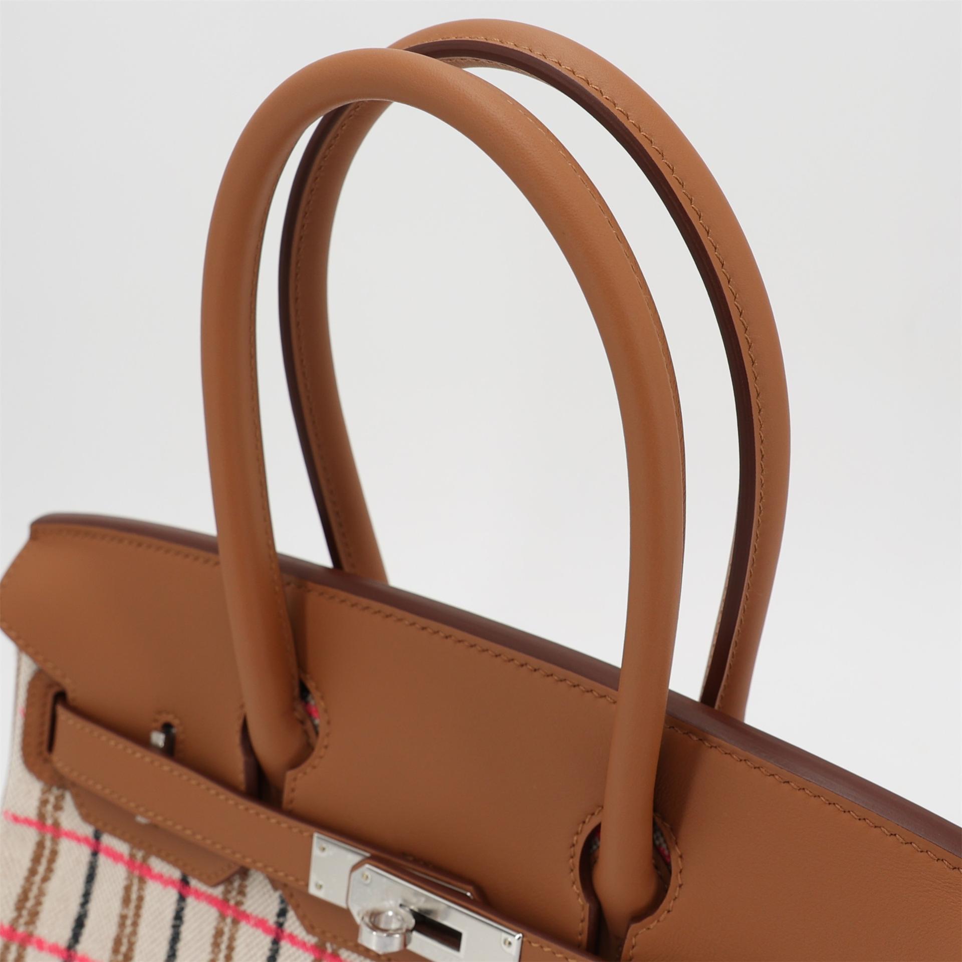 Brand New ( Rank N ) HERMÈS Limited Edition Birkin Shoulder Light 29 Gold (37) Black (89) Beige Toile H canvas Palladium hardware K (2025) - 3