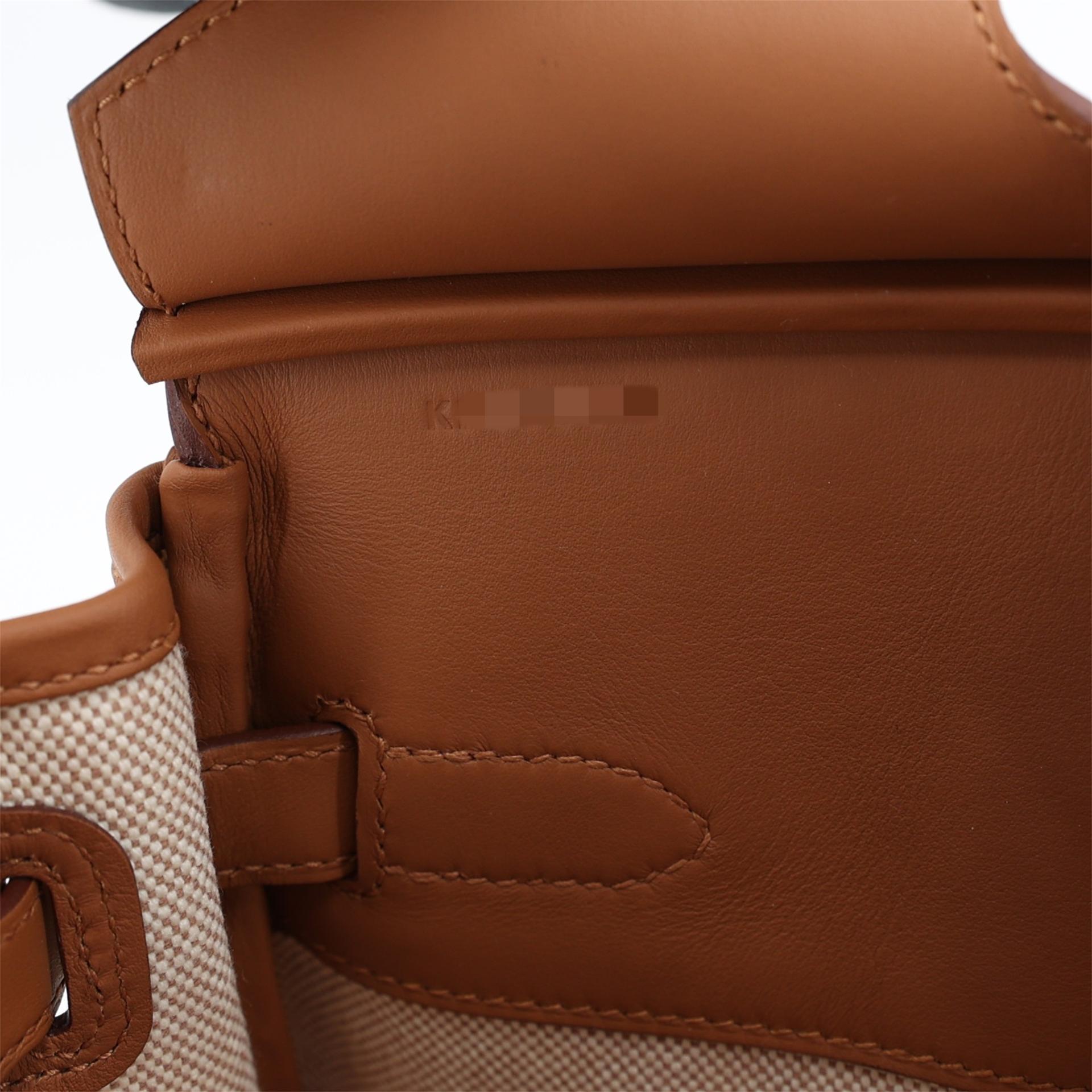 Brand New ( Rank N ) HERMÈS Limited Edition Birkin Shoulder Light 29 Gold (37) Black (89) Beige Toile H canvas Palladium hardware K (2025) - 13