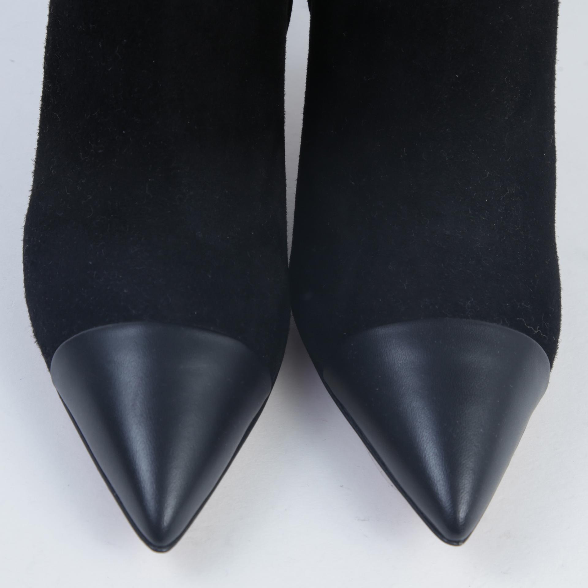Unused ( Rank NS )Aquazzura Milanese 75 suede and leather ankle boots Black - 6