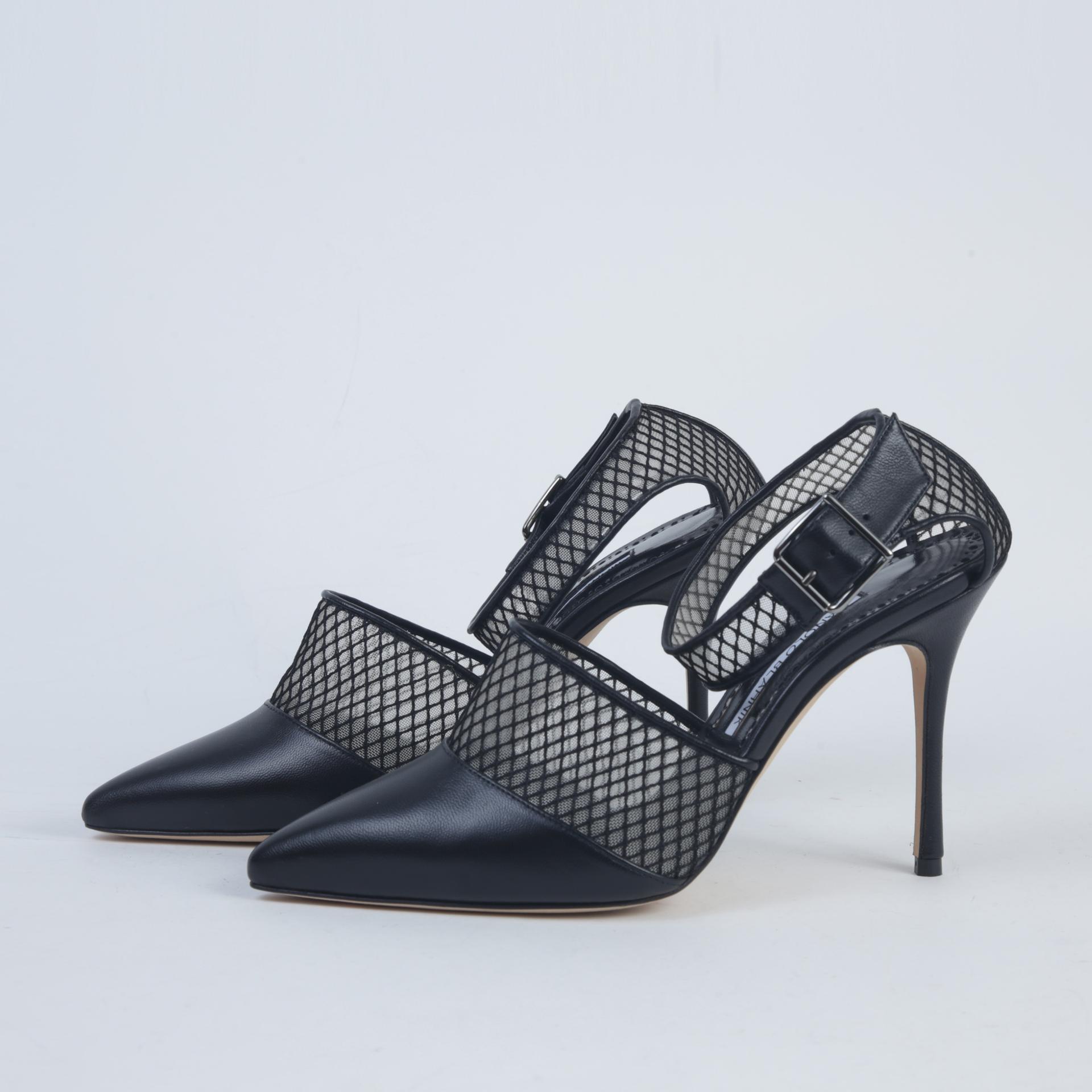 Unused ( Rank NS )Manolo Blahnik Jatelah Nappa Pumps Black - 3