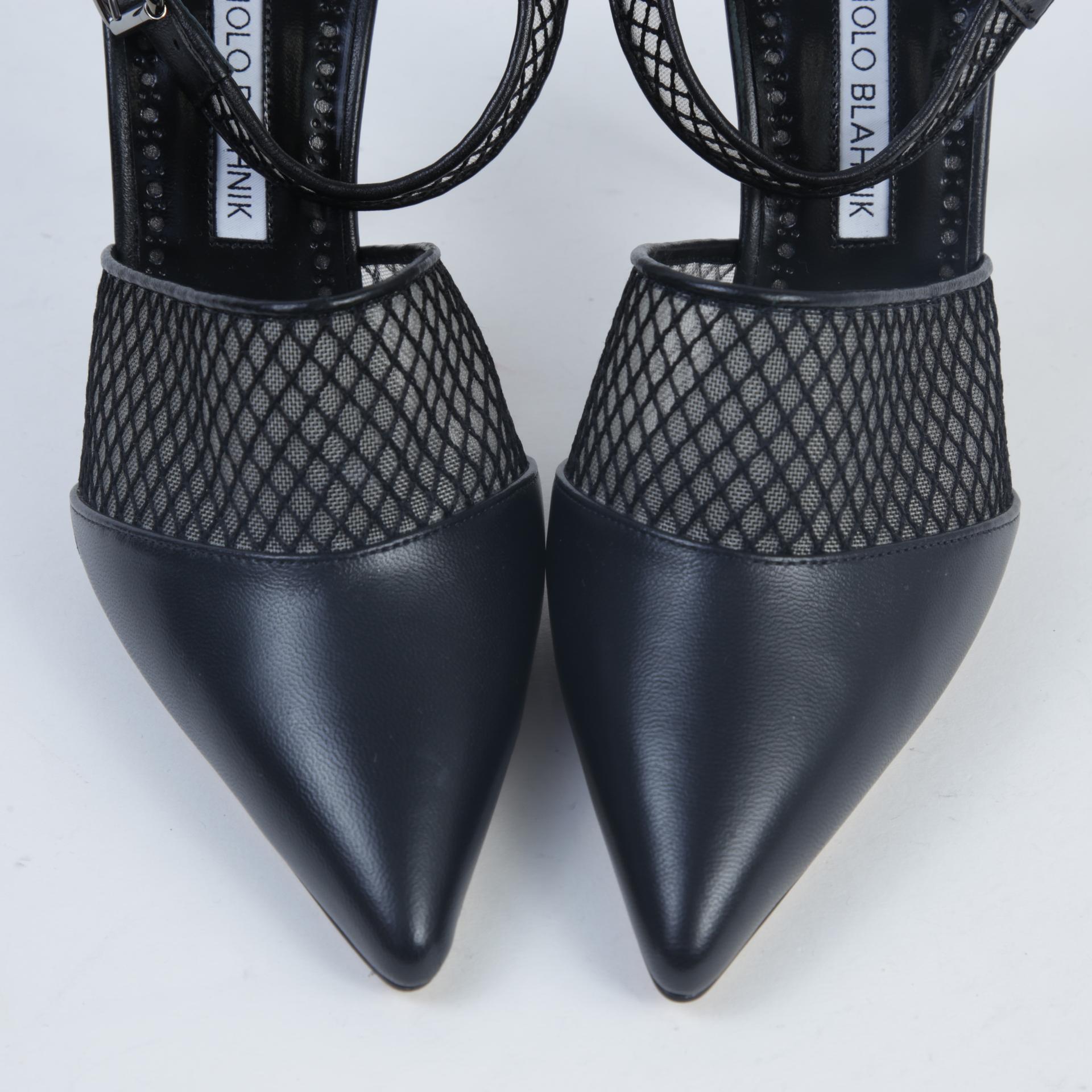 Unused ( Rank NS )Manolo Blahnik Jatelah Nappa Pumps Black - 5