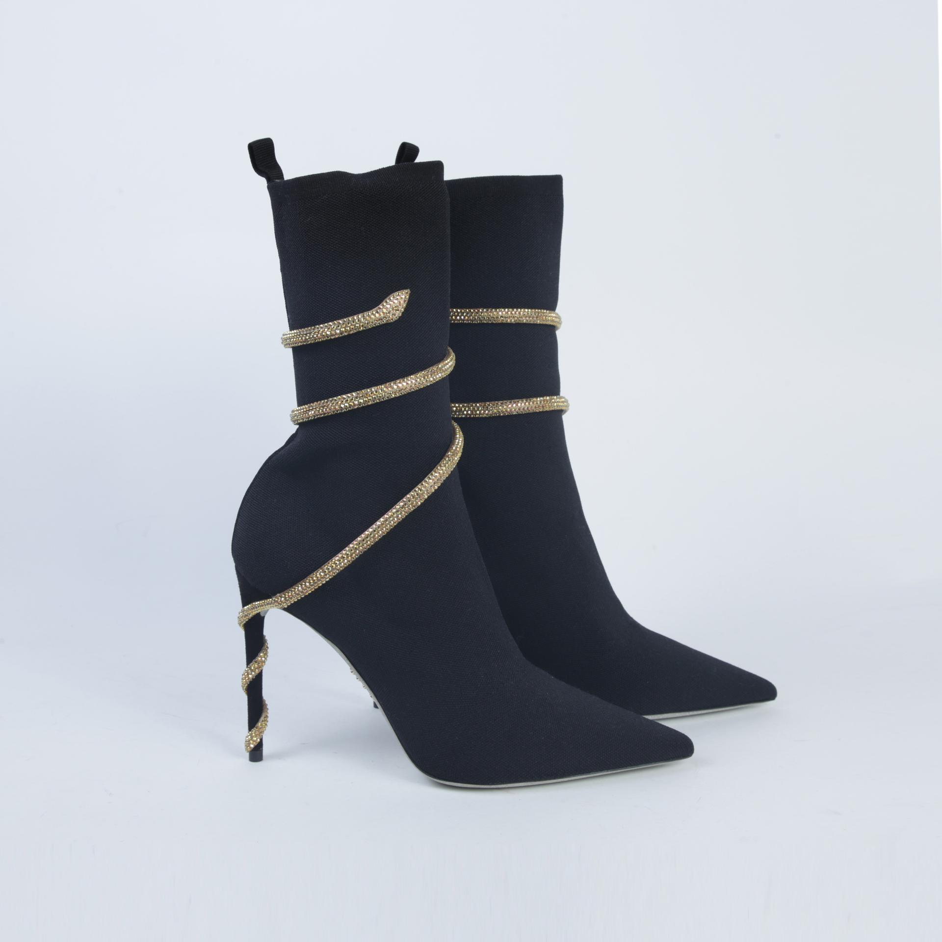 Unused ( Rank NS )RENE CAOVILLA Jeweled Margot Black - 5