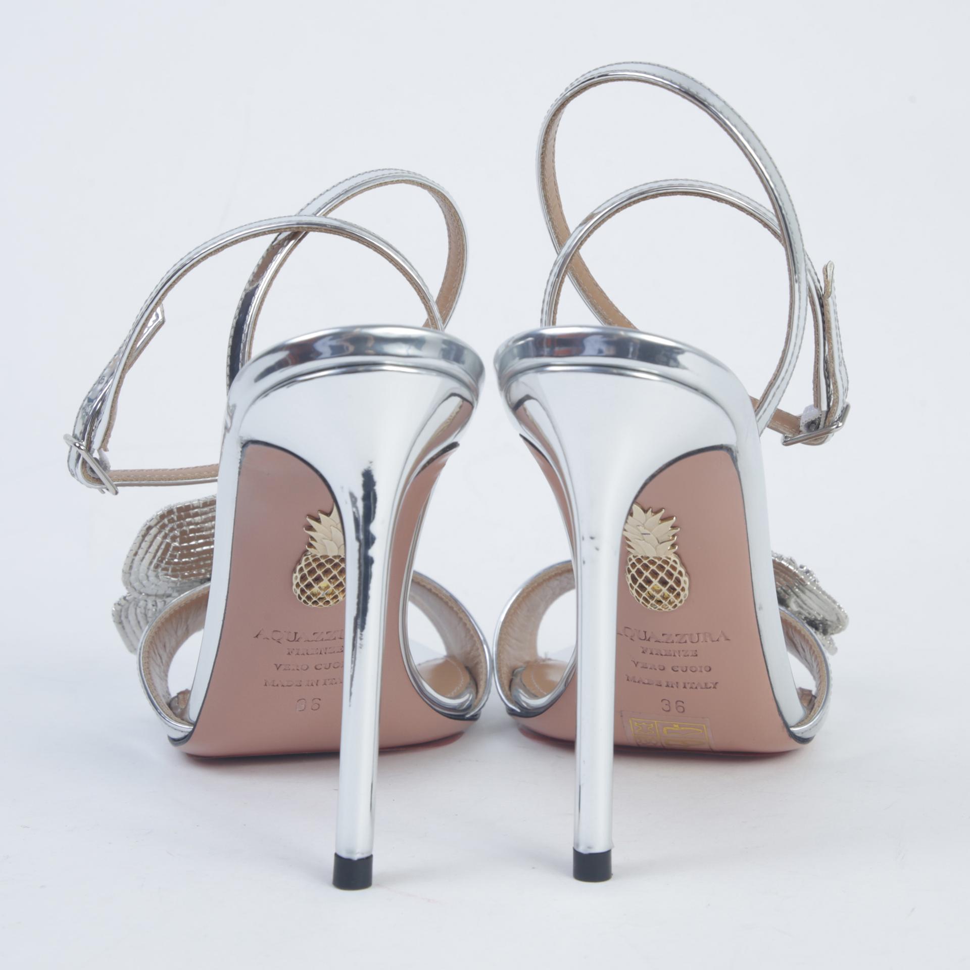 Unused ( Rank NS )Aquazzura Crystal Orchid 105mm Silver - 5