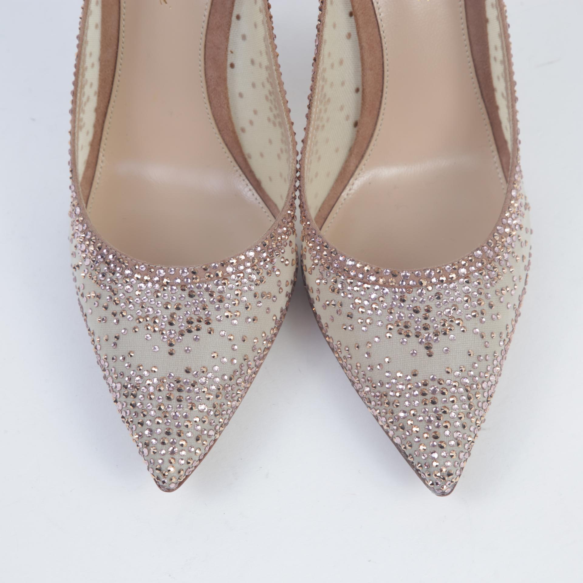 Unused ( Rank NS )GIANVITO ROSSI Rania 105mm Rhinestone Pumps - 6