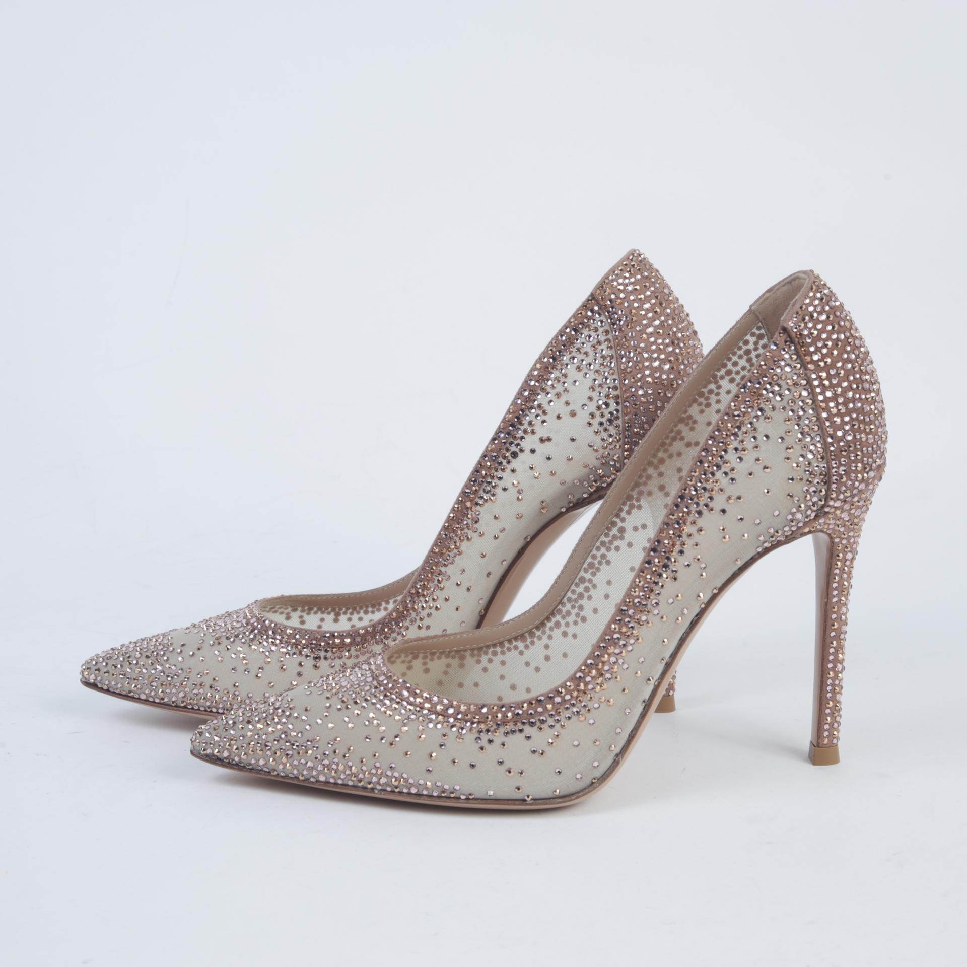 Unused ( Rank NS )GIANVITO ROSSI Rania 105mm Rhinestone Pumps - 4