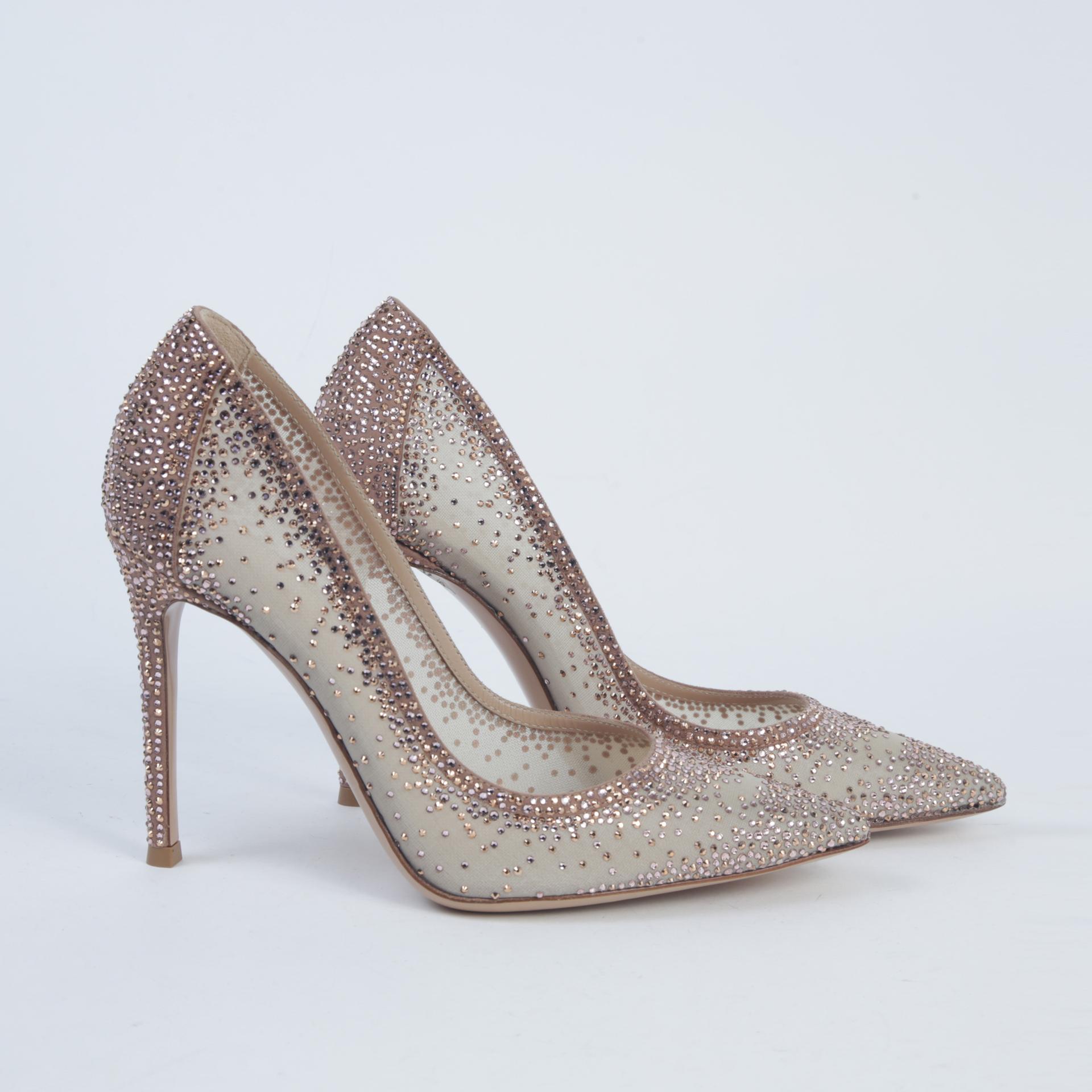 Unused ( Rank NS )GIANVITO ROSSI Rania 105mm Rhinestone Pumps - 5