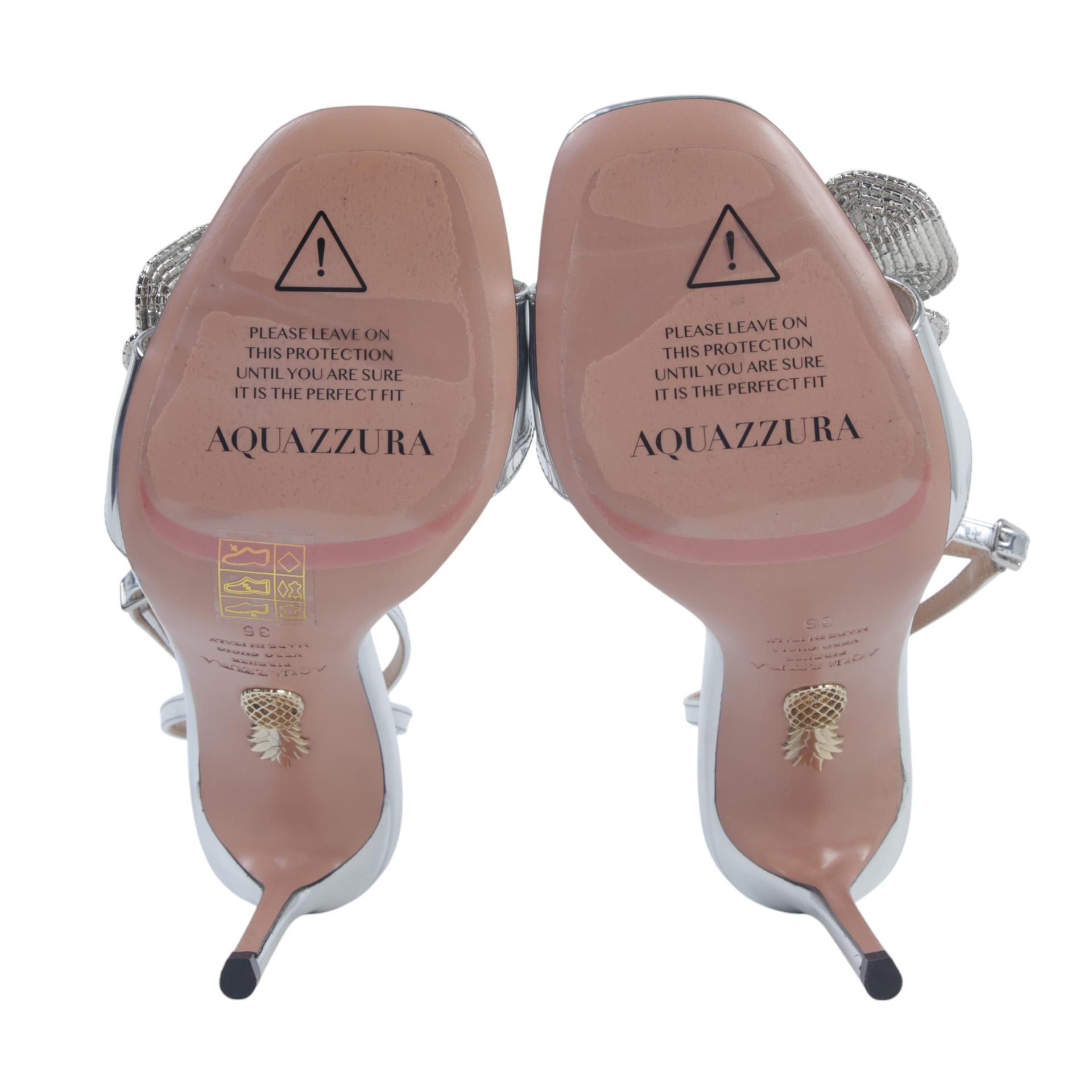 Aquazzura Crystal Orchid 105mm Silver
