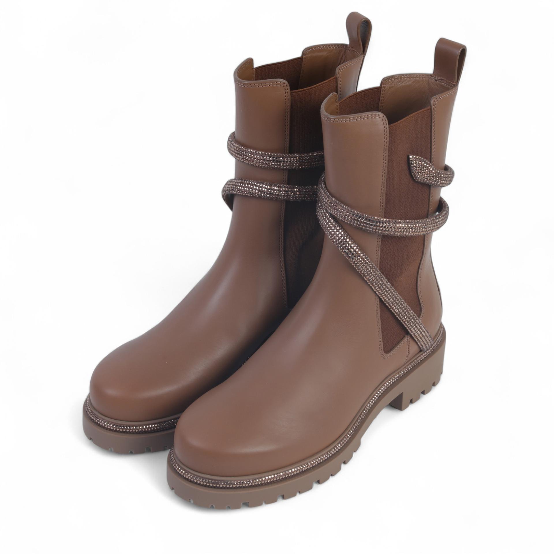 Rene Caovilla 'Cleo' Ankle Boots Brown