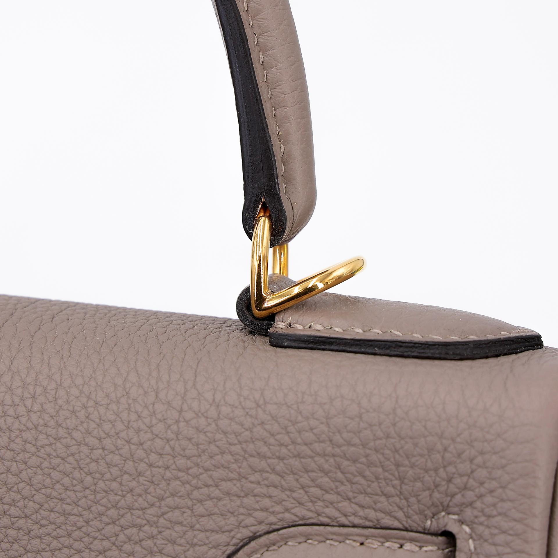 Excellent ( Rank SA )  HERMÈS  Kelly 28 Gris Asphalte (M8) Togo Gold hardware A (2017) - 8