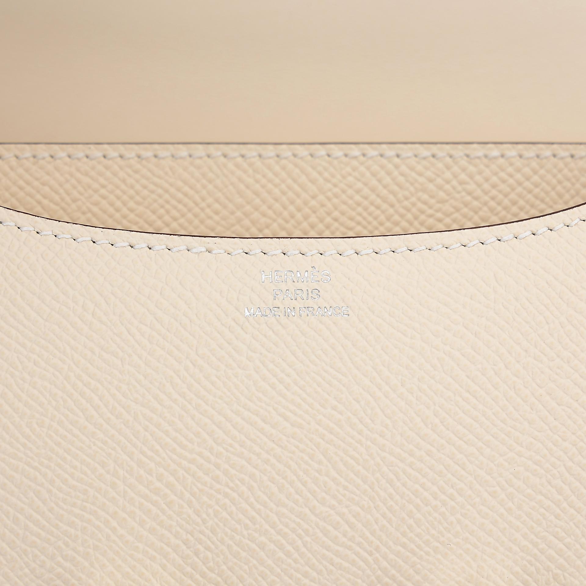 未使用保存品  HERMÈS 爱马仕  Constance 康康 Mini 19 I2 奶油白 Nata Epsom牛皮 珐琅扣 B刻 2023年 - 11