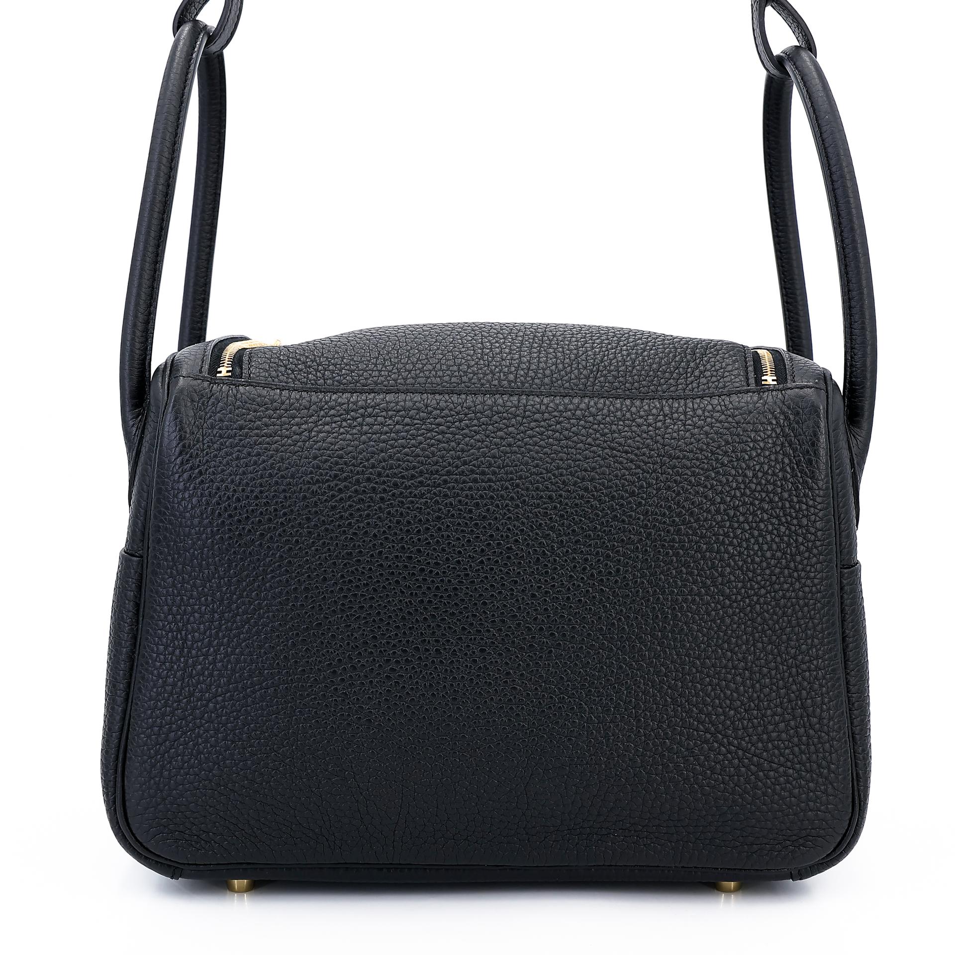 A美品 HERMÈS 愛馬仕 Lindy 26 89 黑色 Noir Clemence小牛皮 金扣 X刻 2016年 - 2
