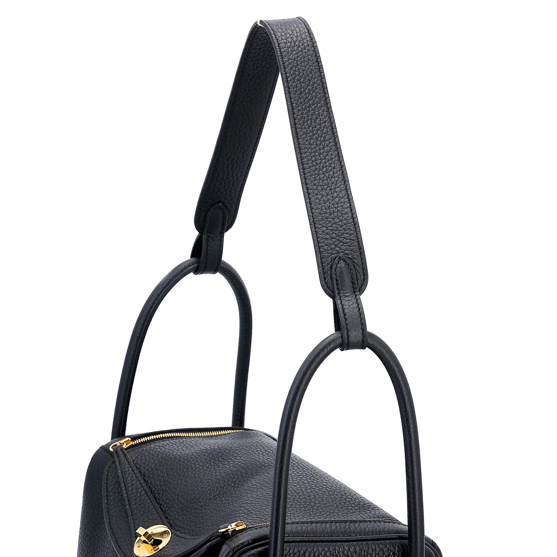 A美品 HERMÈS 愛馬仕 Lindy 26 89 黑色 Noir Clemence小牛皮 金扣 X刻 2016年 - 3