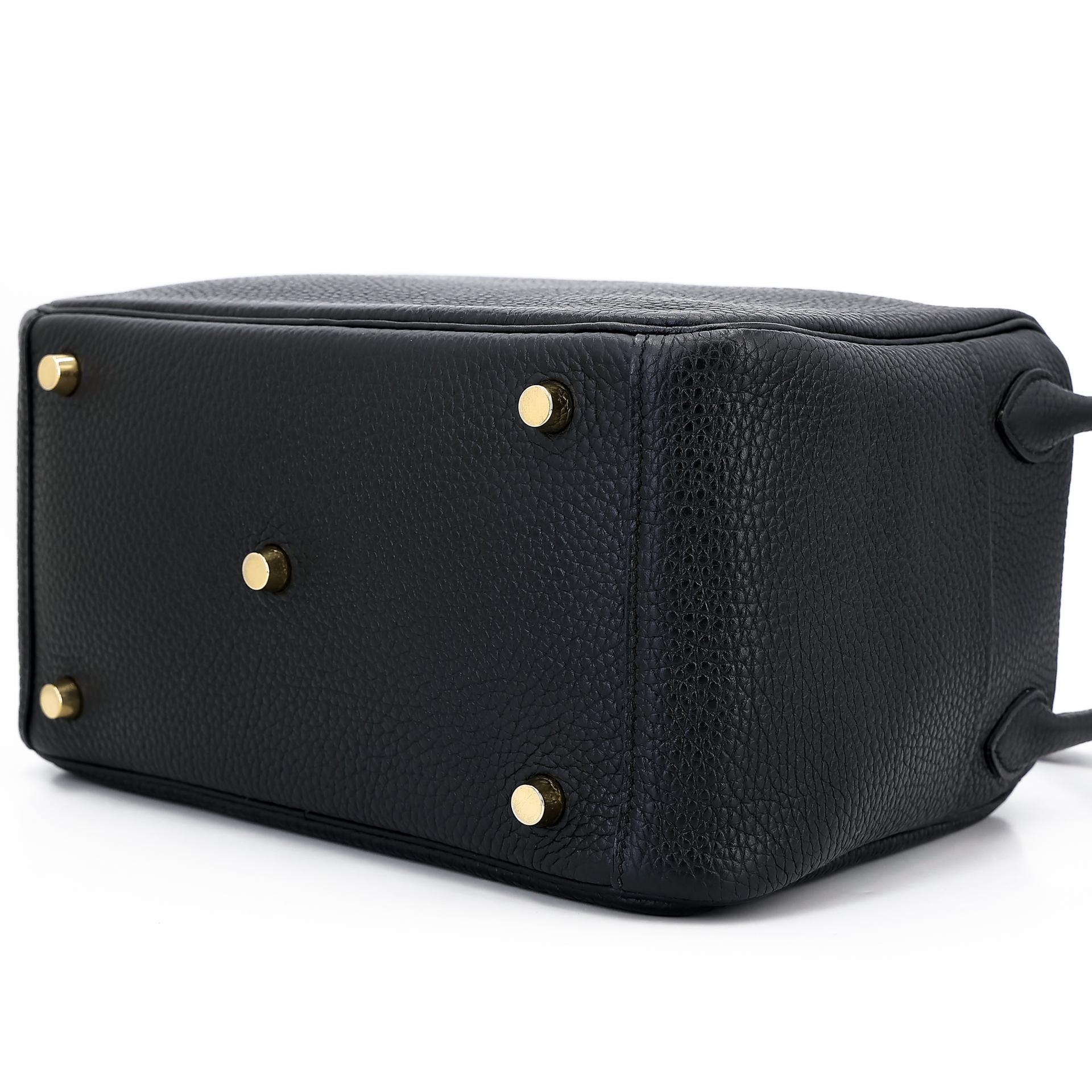 A美品 HERMÈS 愛馬仕 Lindy 26 89 黑色 Noir Clemence小牛皮 金扣 X刻 2016年 - 6