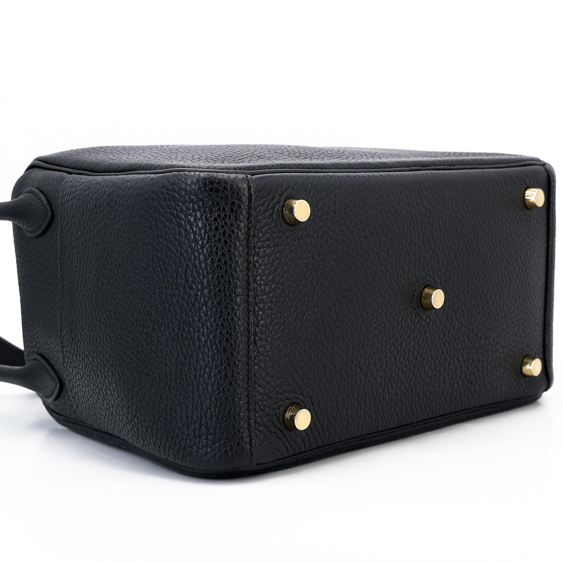 A美品 HERMÈS 愛馬仕 Lindy 26 89 黑色 Noir Clemence小牛皮 金扣 X刻 2016年 - 7