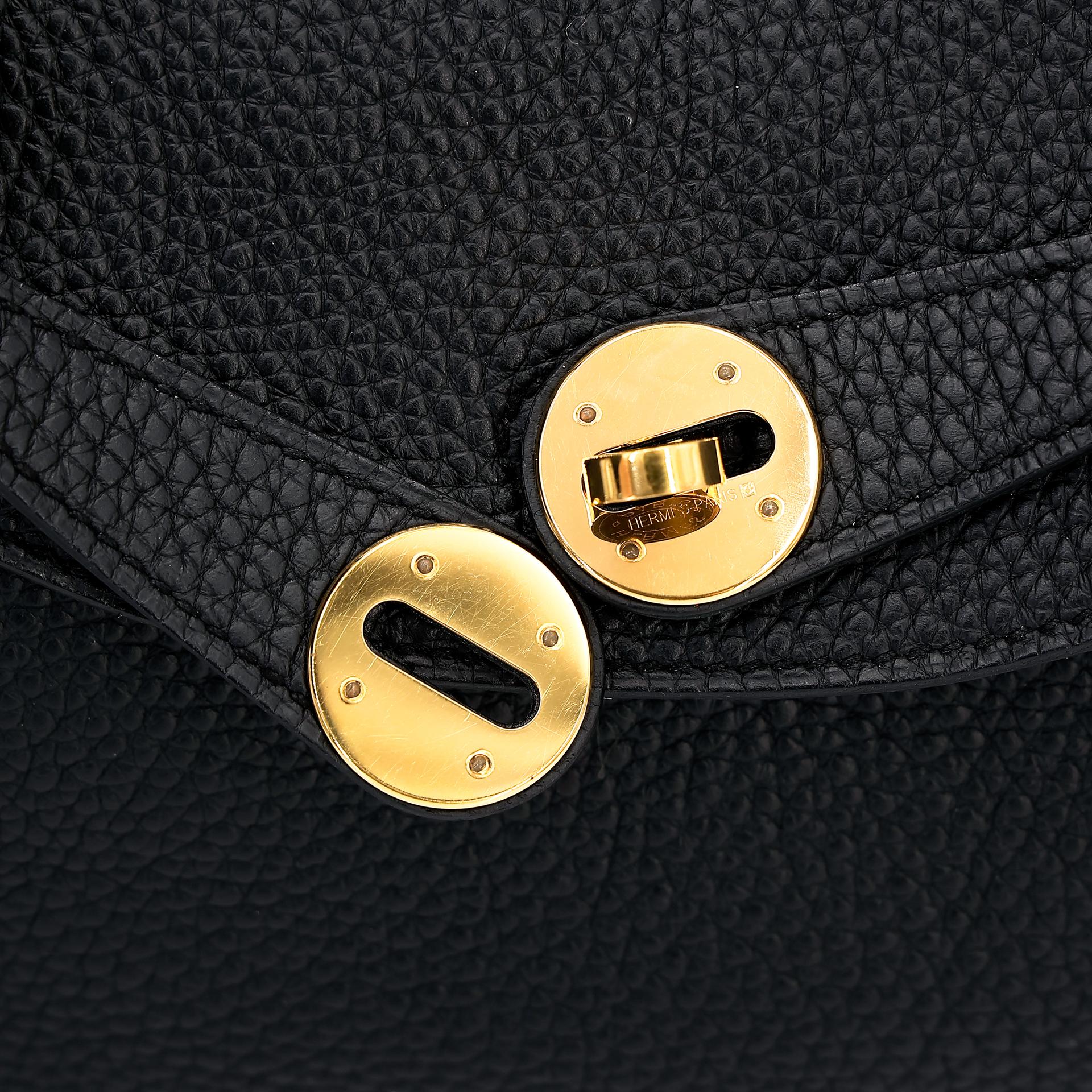 A美品 HERMÈS 愛馬仕 Lindy 26 89 黑色 Noir Clemence小牛皮 金扣 X刻 2016年 - 8