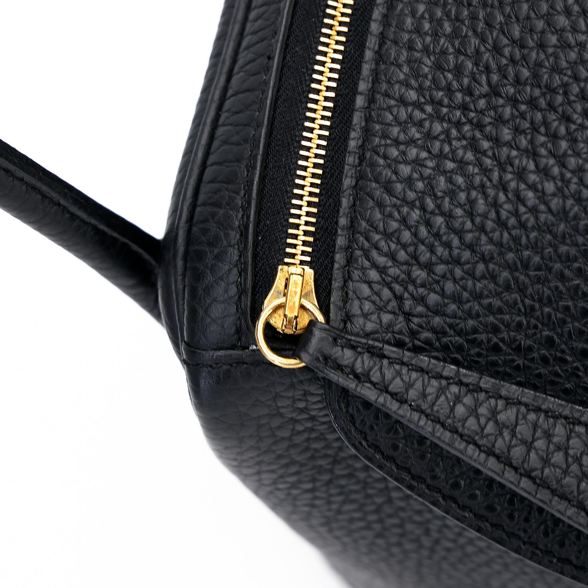 A美品 HERMÈS 愛馬仕 Lindy 26 89 黑色 Noir Clemence小牛皮 金扣 X刻 2016年 - 10