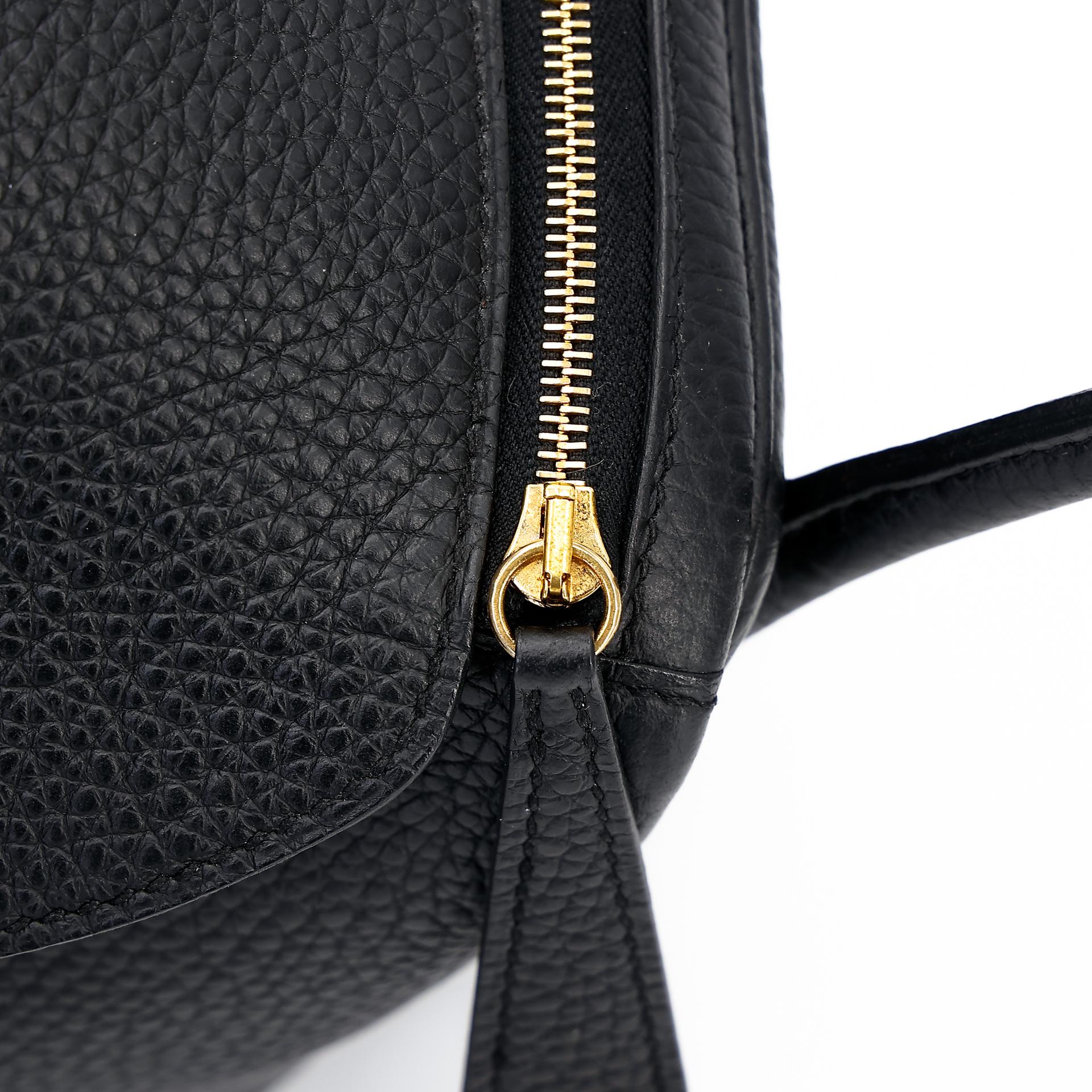 A美品 HERMÈS 愛馬仕 Lindy 26 89 黑色 Noir Clemence小牛皮 金扣 X刻 2016年 - 11