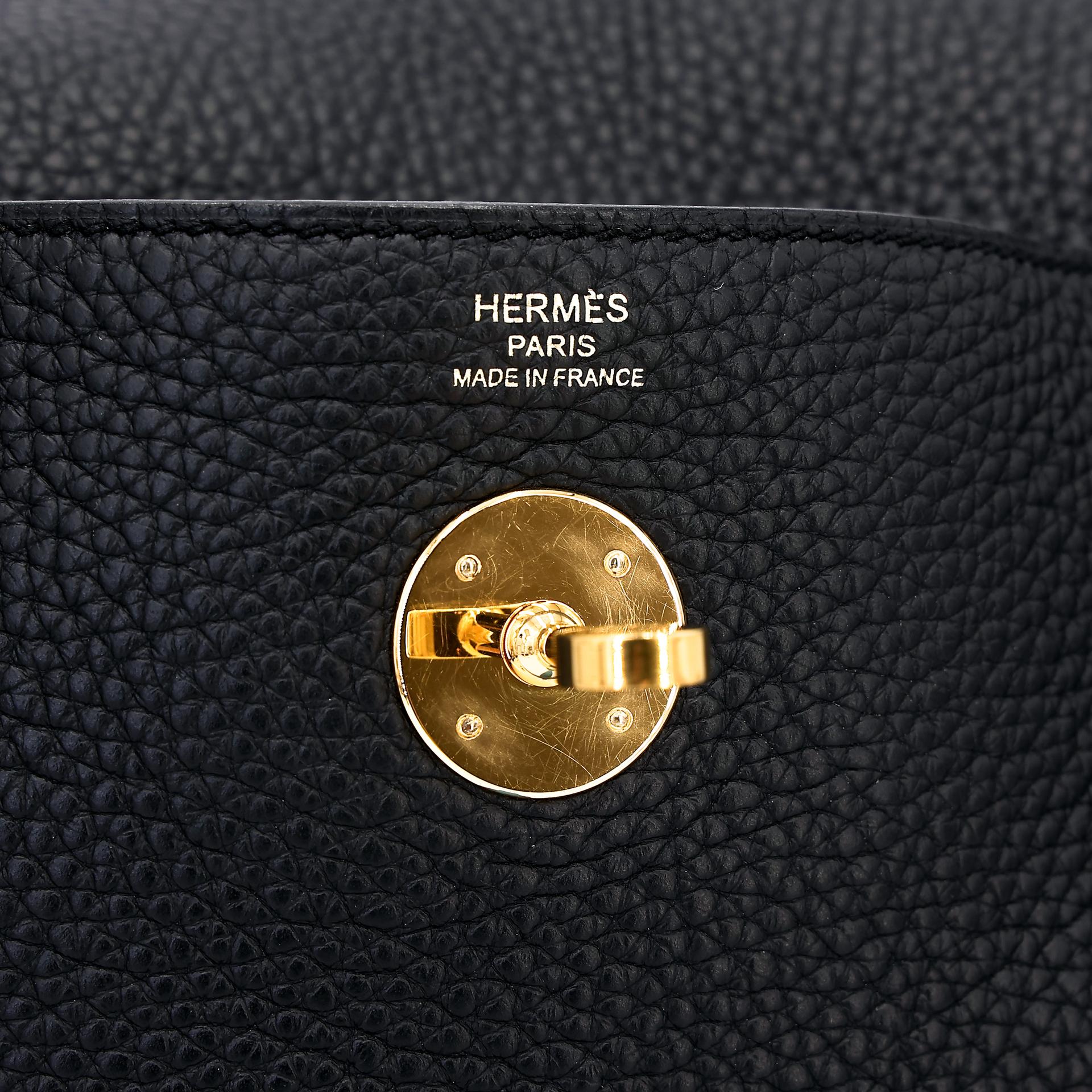 A美品 HERMÈS 愛馬仕 Lindy 26 89 黑色 Noir Clemence小牛皮 金扣 X刻 2016年 - 14