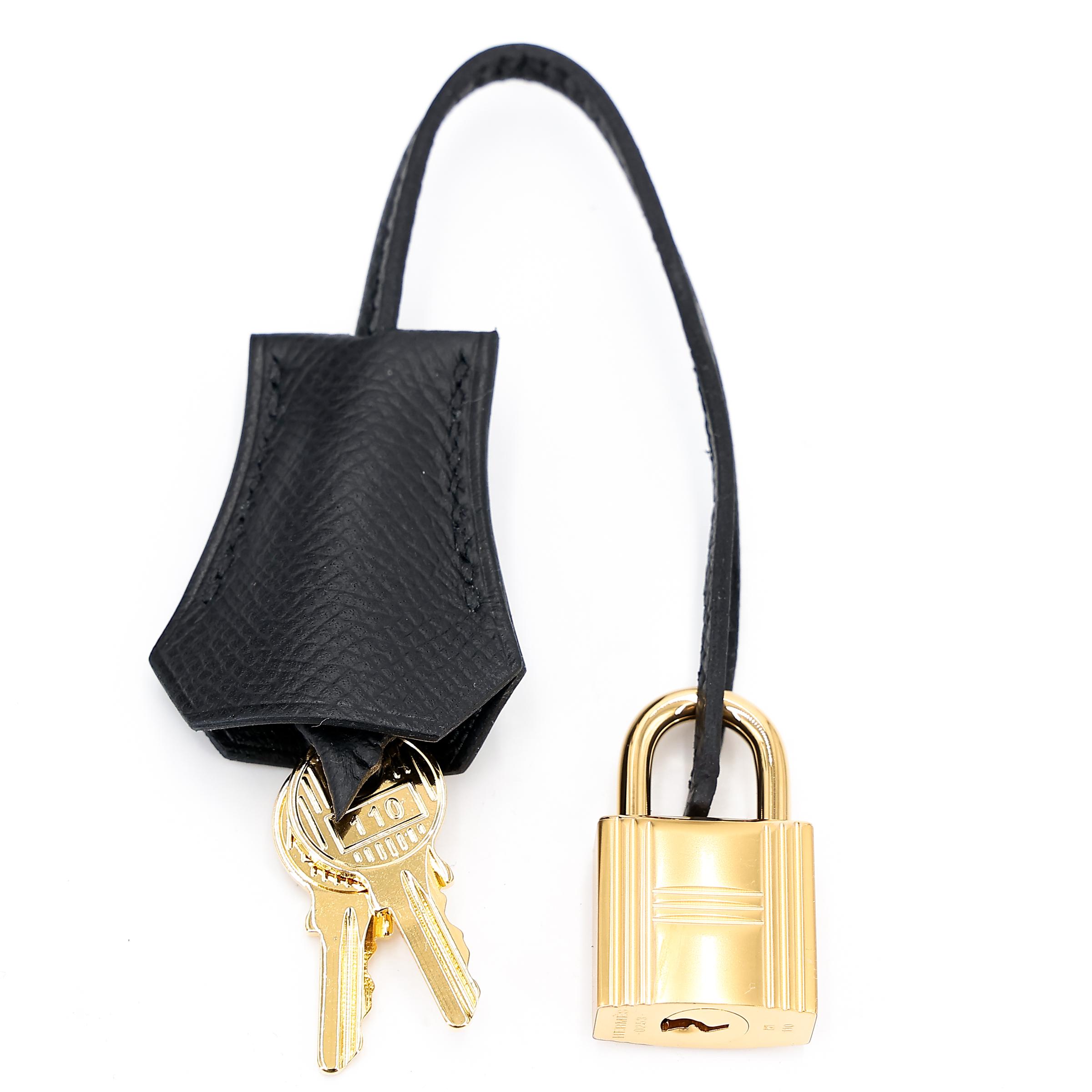 Unused ( Rank NS ) HERMÈS Birkin 25 Sellier Black (89) Epsom Gold hardware B (2023) - 14