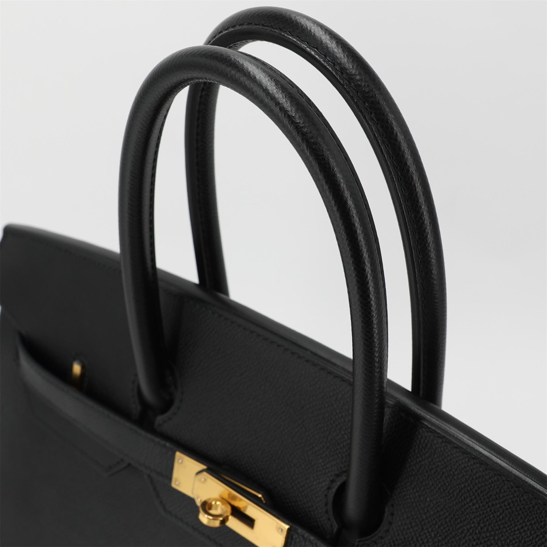 Very Good ( Rank A) HERMÈS Birkin 35 Black (89) Epsom Gold hardware Y (2020) - 3