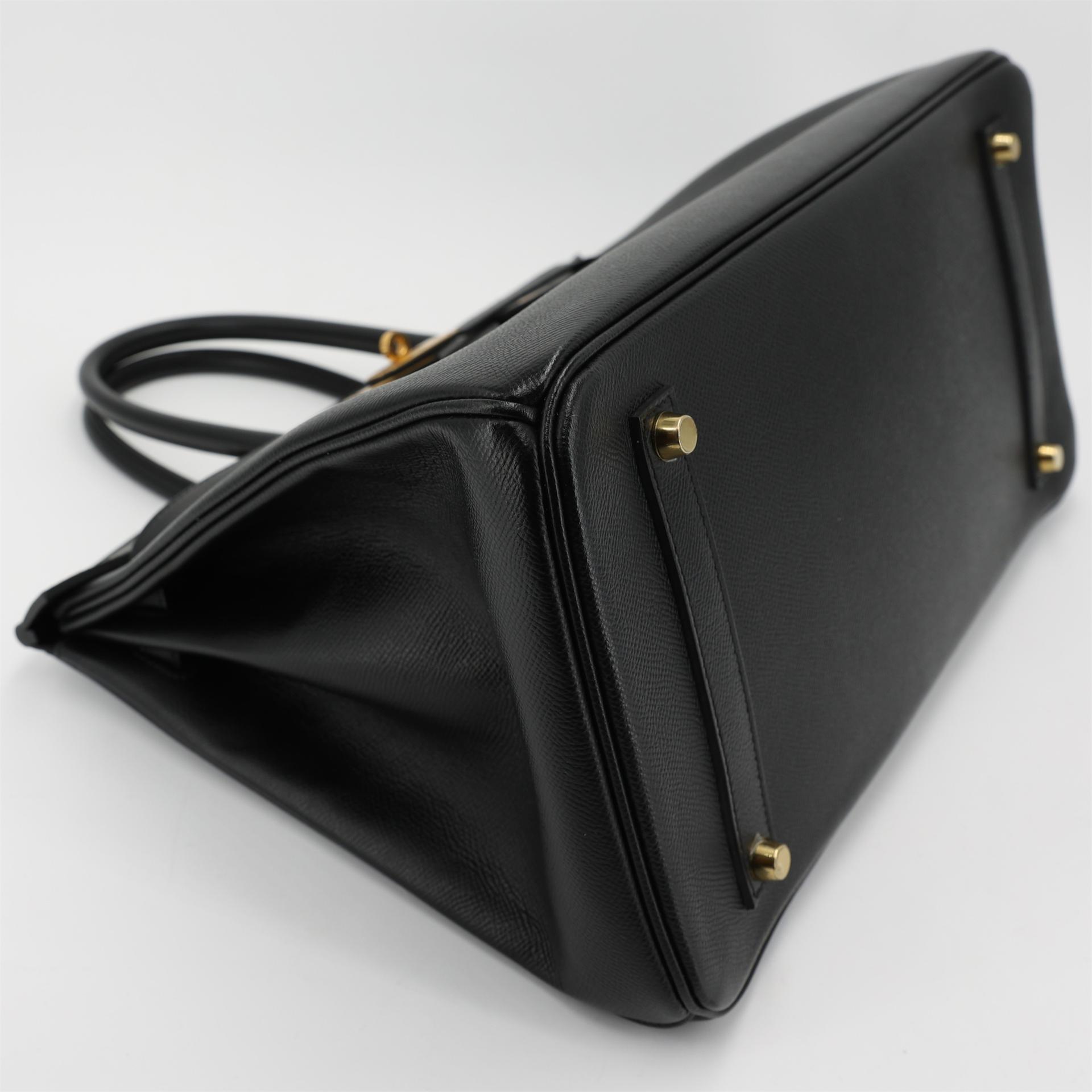 Very Good ( Rank A) HERMÈS Birkin 35 Black (89) Epsom Gold hardware Y (2020) - 4