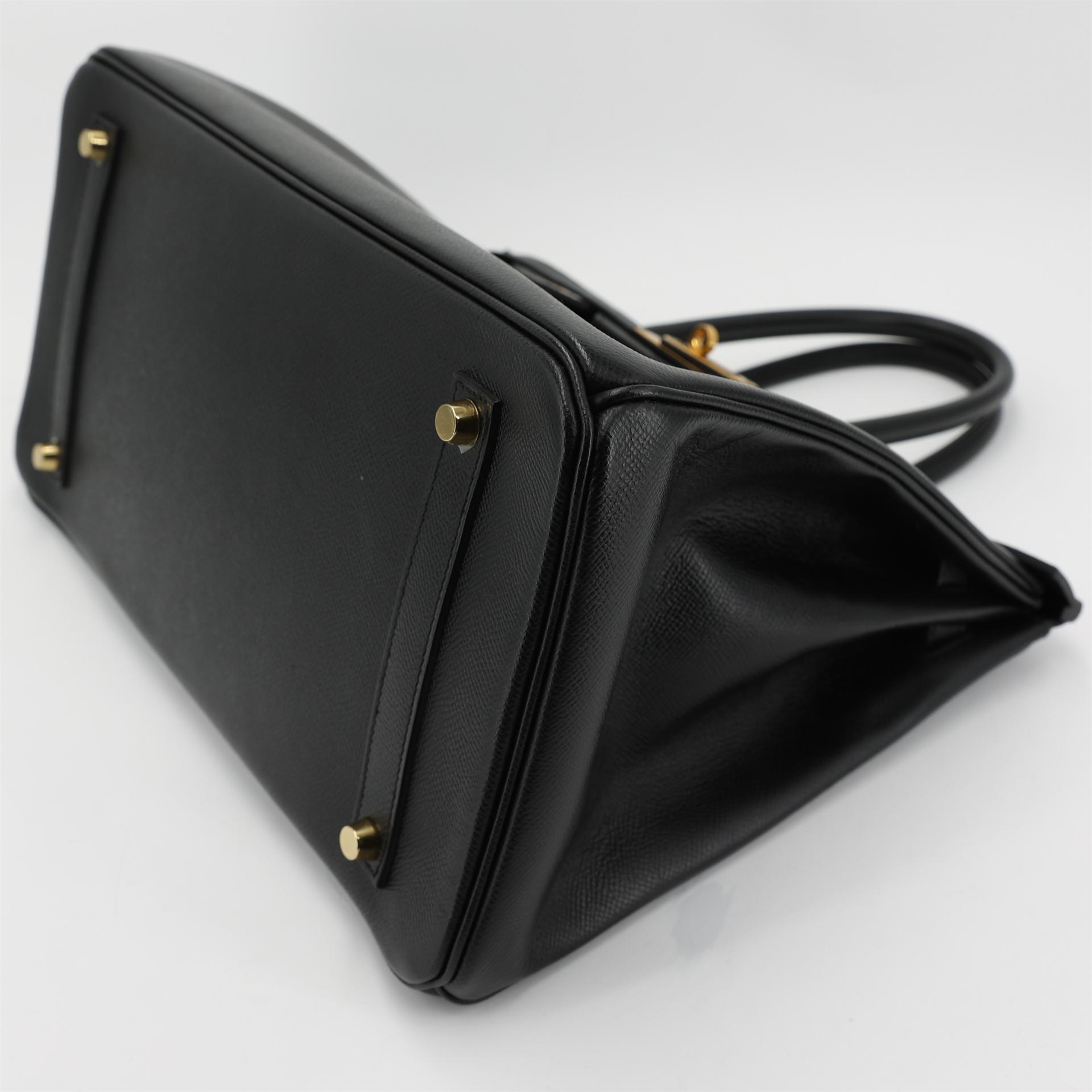 Very Good ( Rank A) HERMÈS Birkin 35 Black (89) Epsom Gold hardware Y (2020) - 5