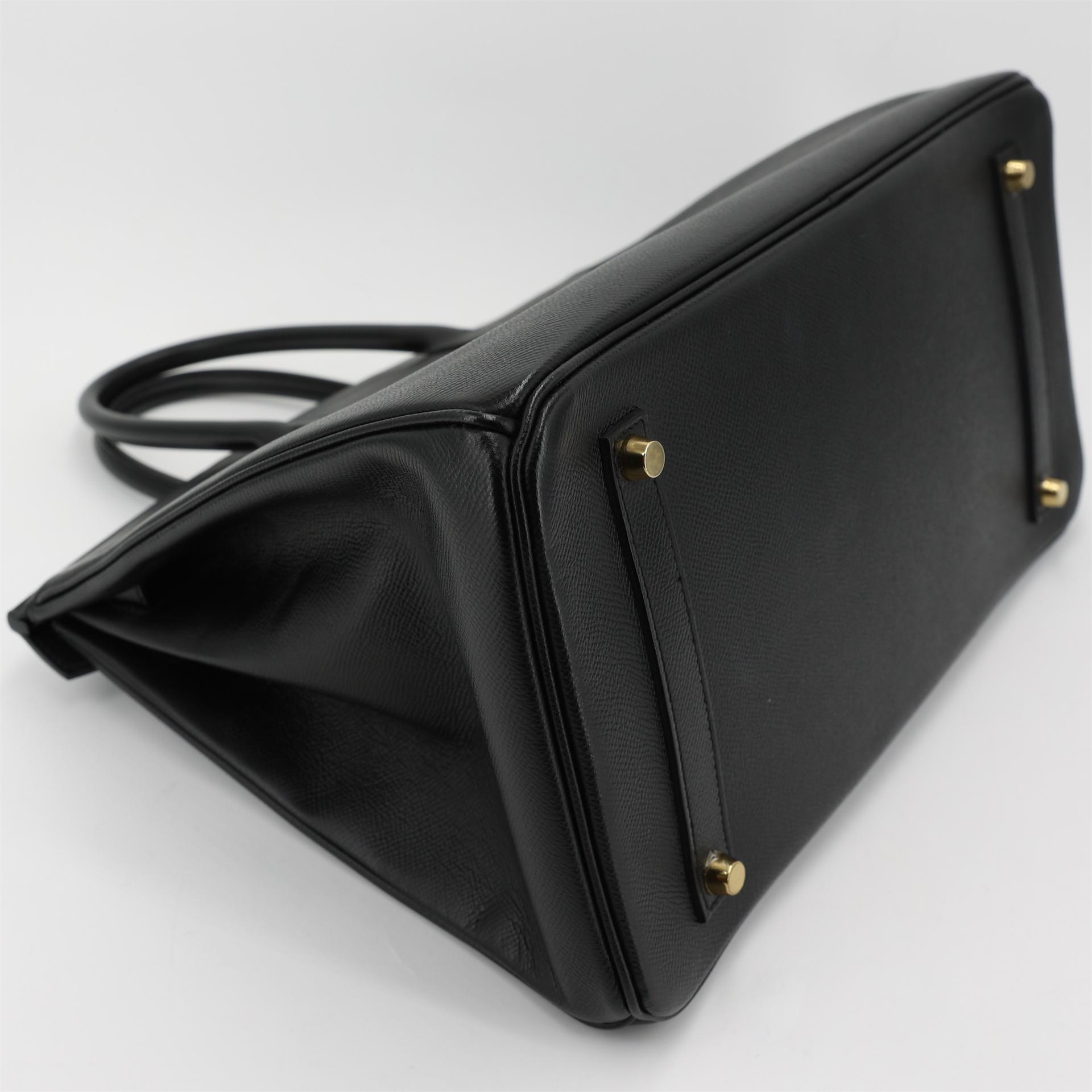 Very Good ( Rank A) HERMÈS Birkin 35 Black (89) Epsom Gold hardware Y (2020) - 6