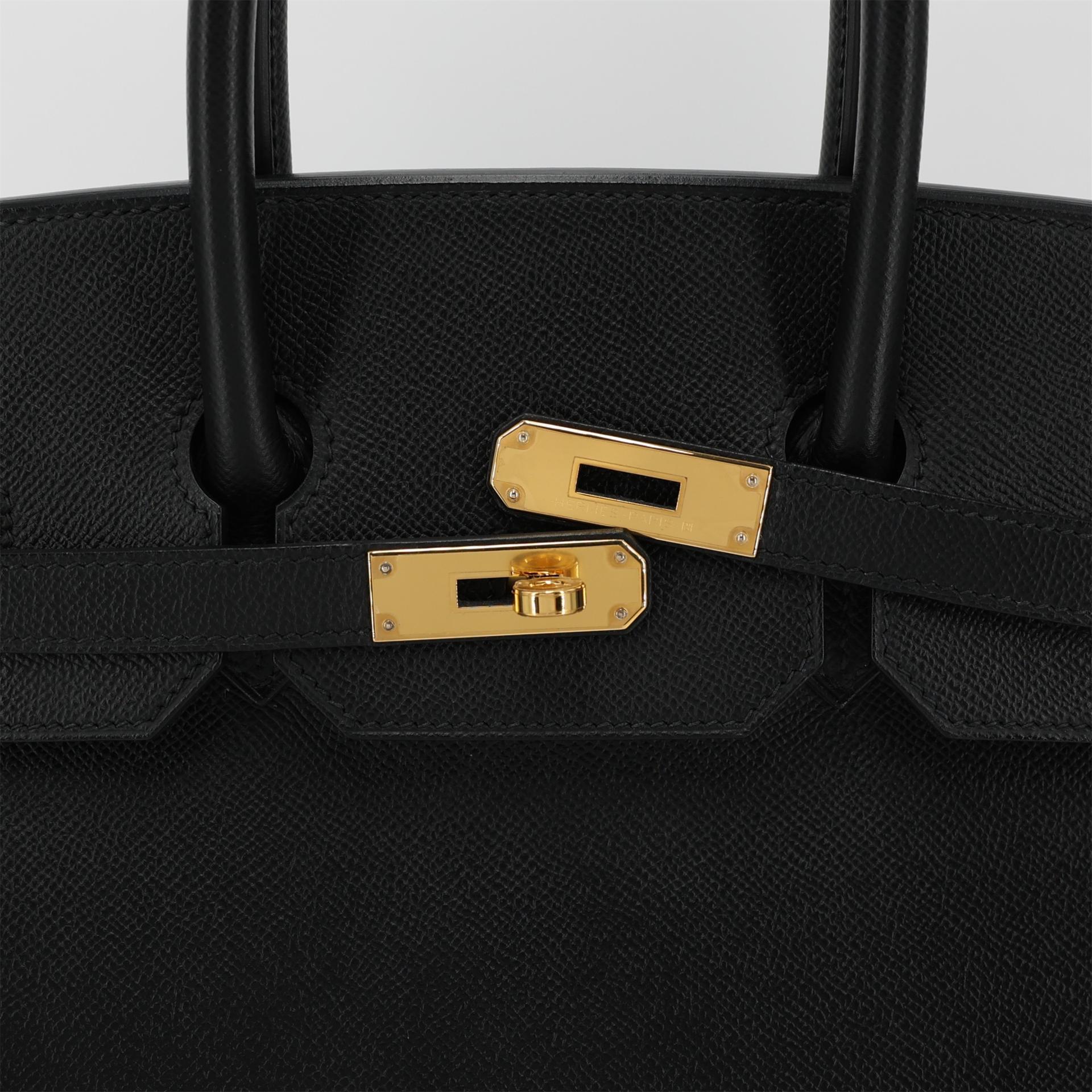 Very Good ( Rank A) HERMÈS Birkin 35 Black (89) Epsom Gold hardware Y (2020) - 8