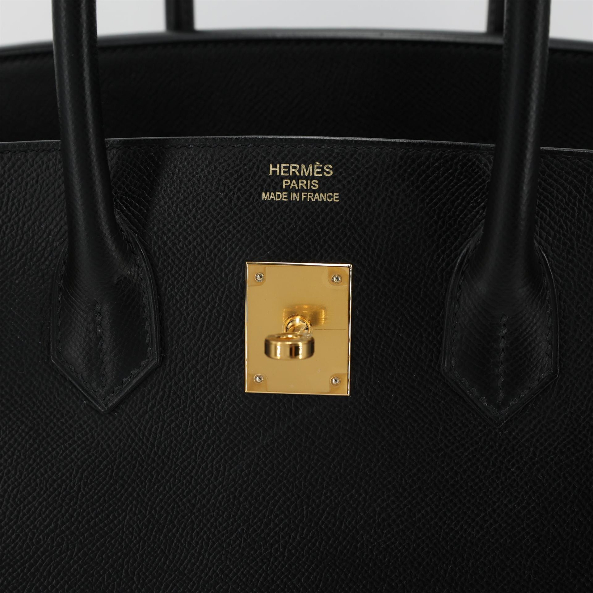 Very Good ( Rank A) HERMÈS Birkin 35 Black (89) Epsom Gold hardware Y (2020) - 9