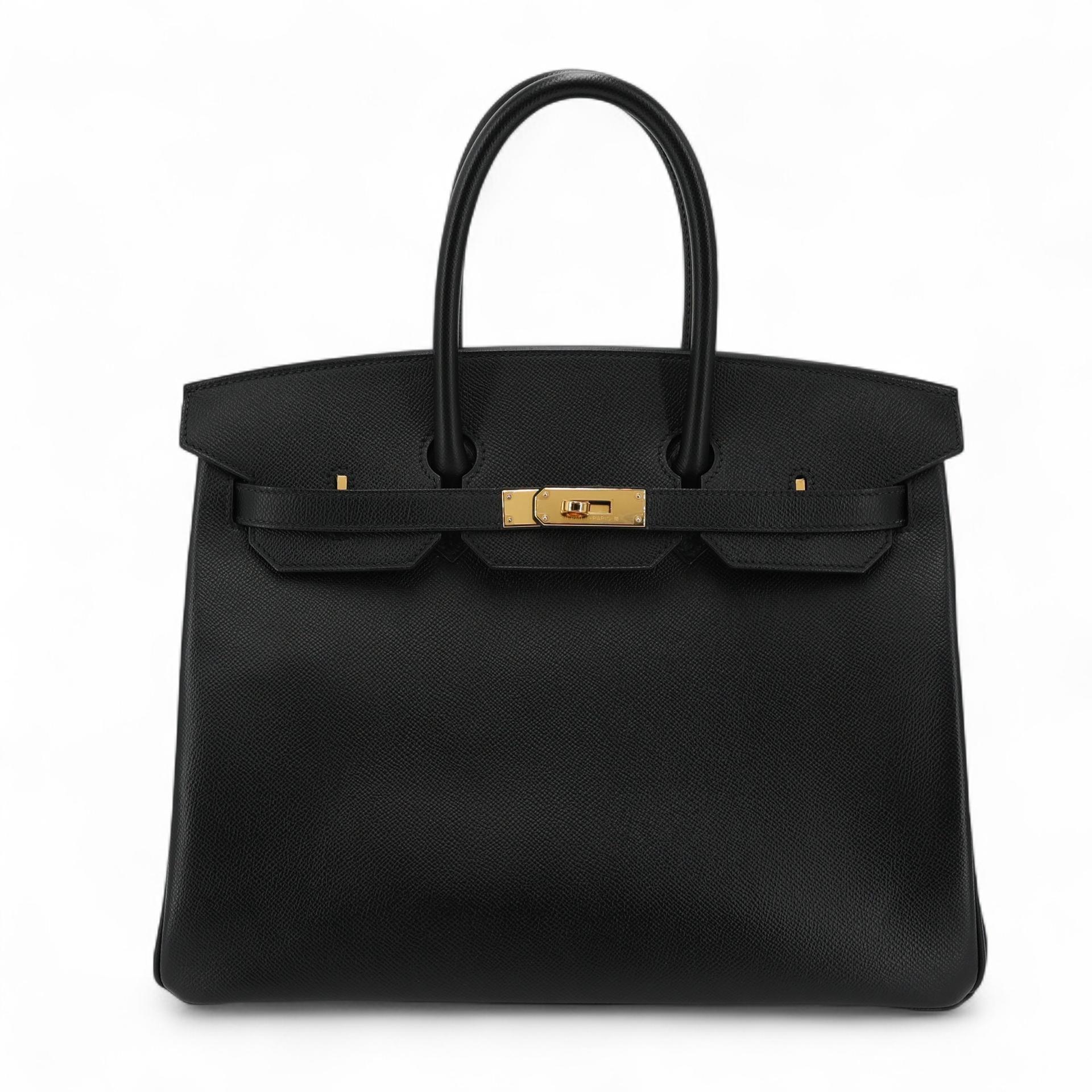 Very Good ( Rank A) HERMÈS Birkin 35 Black (89) Epsom Gold hardware Y (2020) - 1